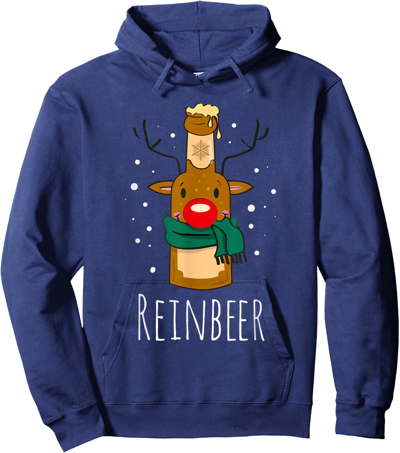 REINBEER Funny Reindeer Beer Christmas Celebrations Drink Hoodie - Hoodie | Navy