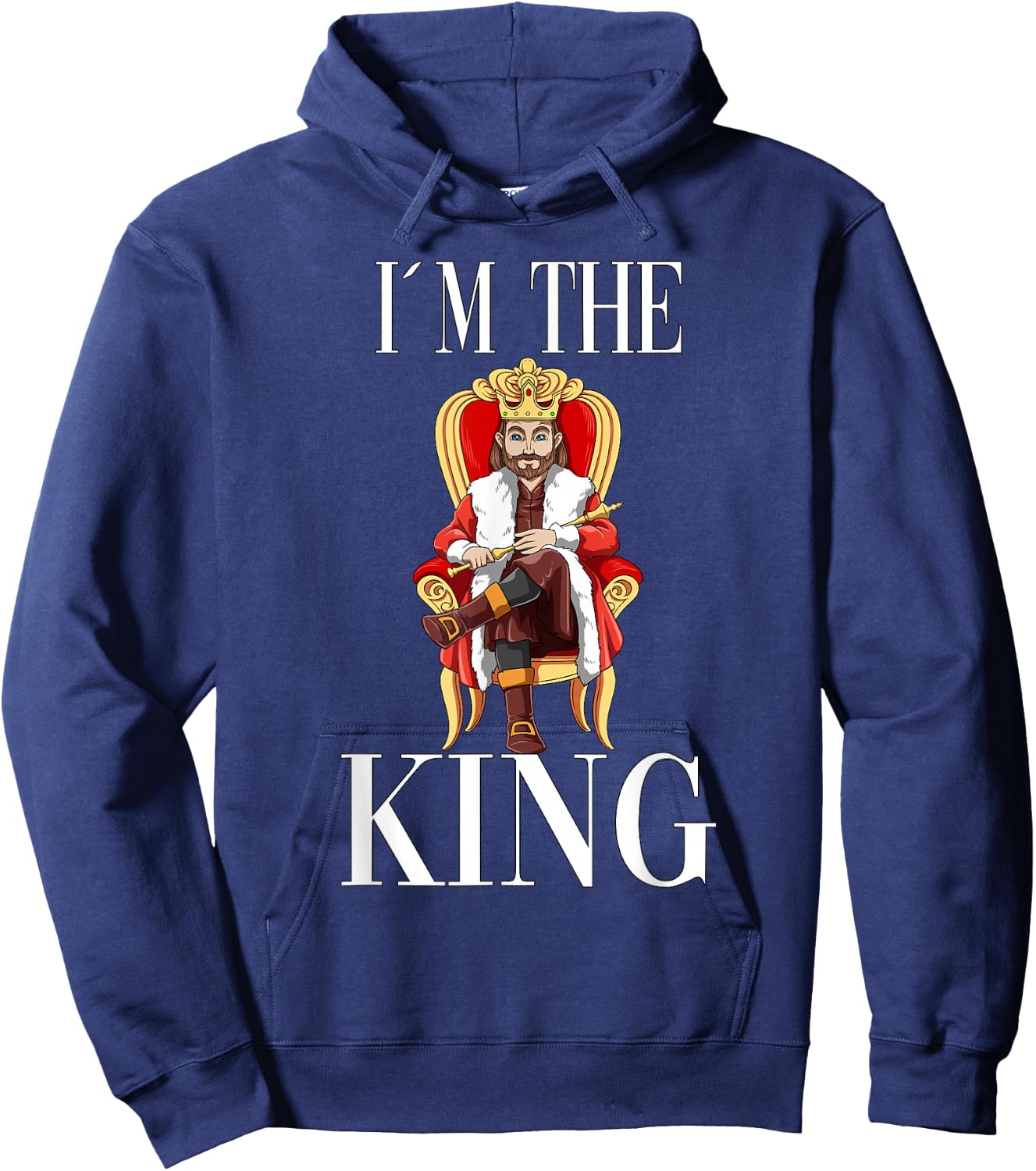 King throne scepter crown monarch nobility Hoodie - Hoodie | Navy