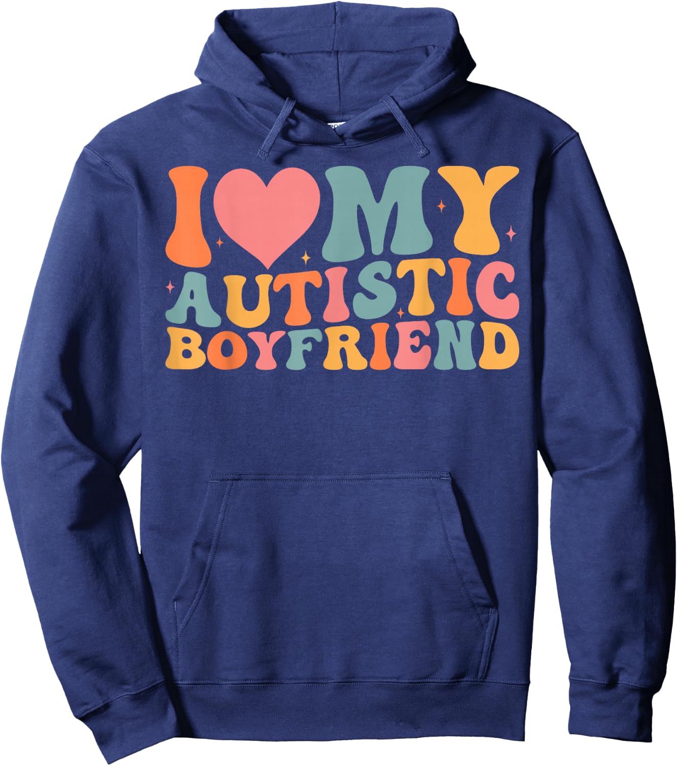 I Love My Autistic Boyfriend Couples Girlfriend Autism Hoodie - Hoodie | Navy