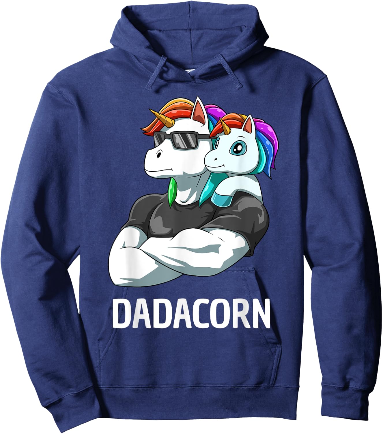 Dadacorn - Father Daughter Unicorns Hoodie - Hoodie | Navy