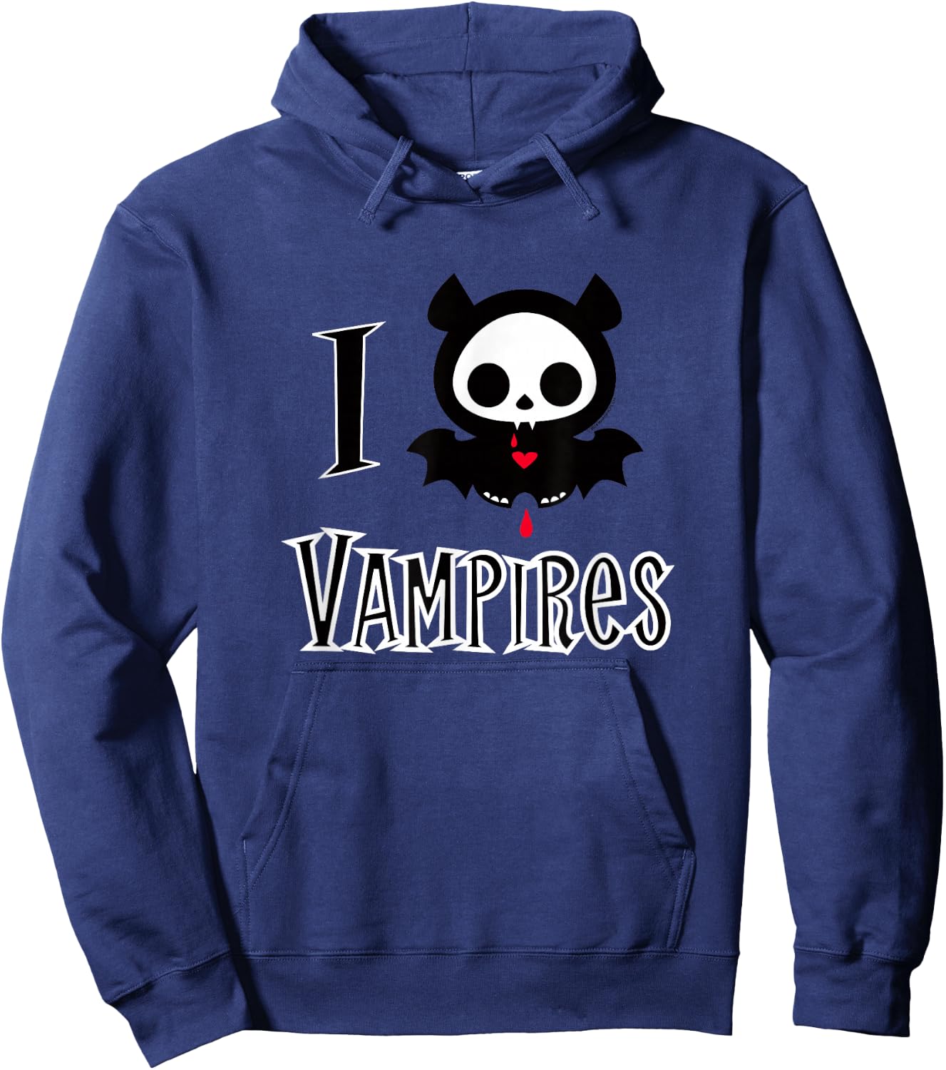 Skelanimals Diego Bat I Love Vampires Cute Retro Logo Hoodie - Hoodie | Navy