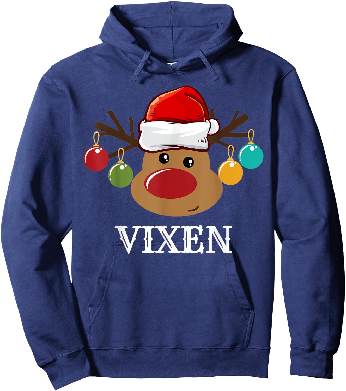 Santa Reindeer Vixen Xmas Group Costume Hoodie - Hoodie | Navy