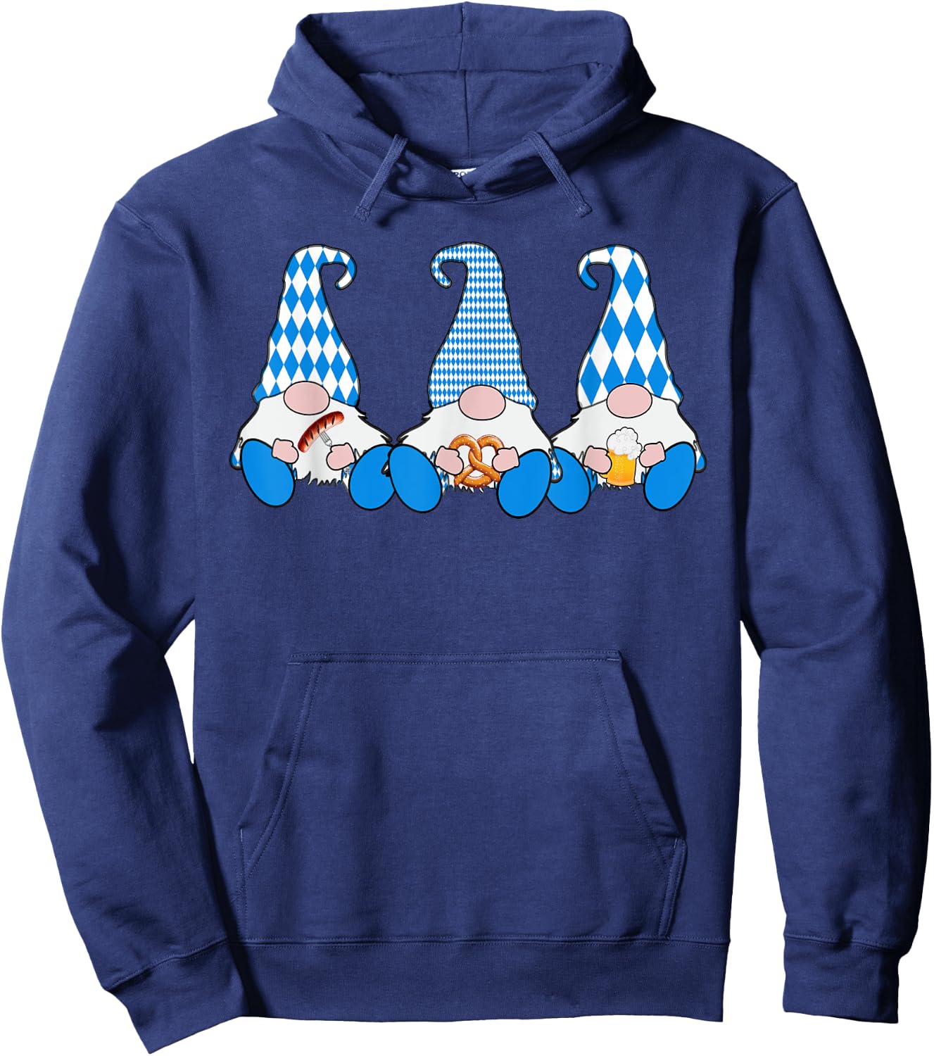 3 Octoberfest Gnomes Bavarian Flag German Gnomes Hoodie - Hoodie | Navy