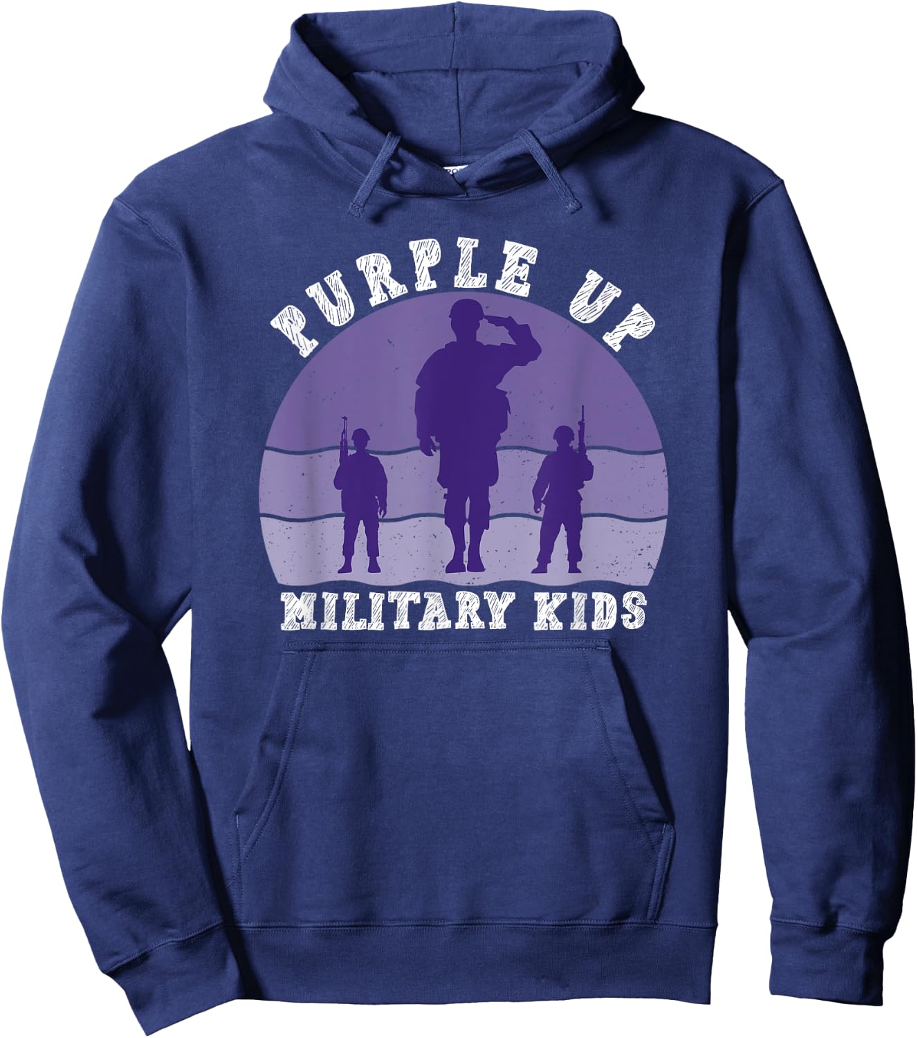 Purple Up For Military Kids Military Child Month Men Women Hoodie - Hoodie | Navy