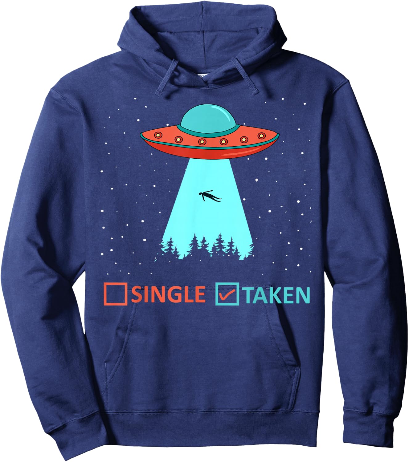 Alien Space Spaceship Space UFO Funny Alien Hoodie - Hoodie | Navy