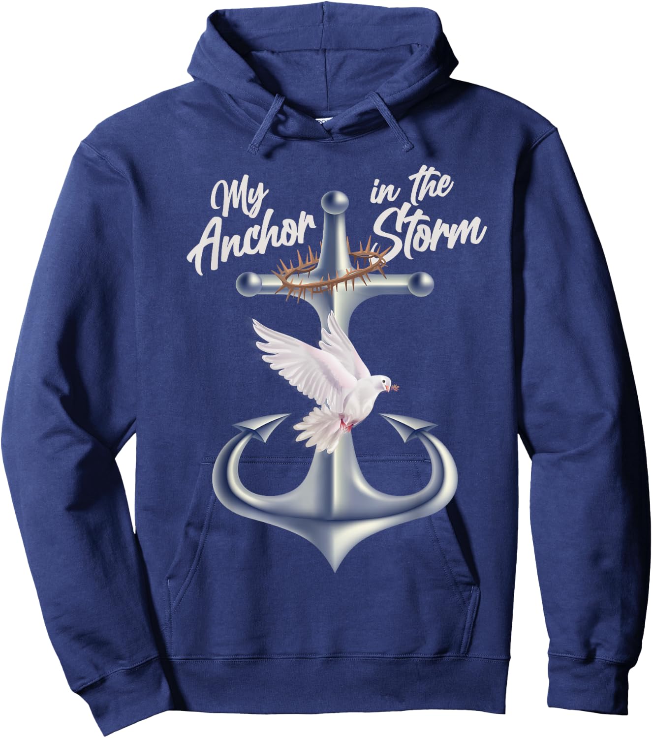 Jesus Is My Anchor In The Storm - Crown Of Thorns Hoodie - Hoodie | Navy