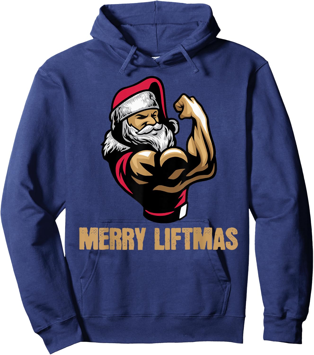 Santa Claus Gym Bodybuilding Fitness Merry Liftmas XMAS Hoodie - Hoodie | Navy