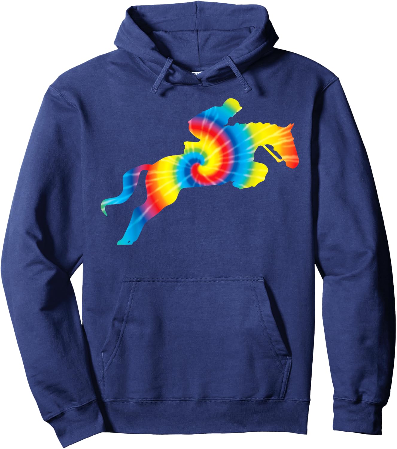 Tie Dye English Hunter Jumper Girl Riding Horse Gift Hoodie - Hoodie | Navy