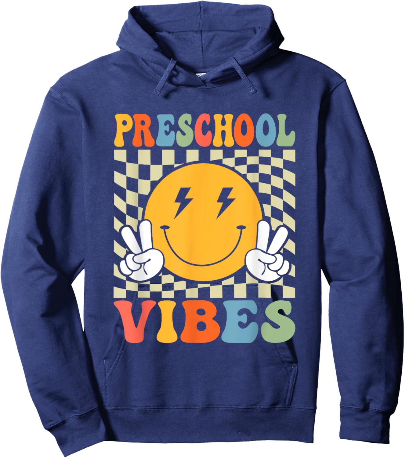 First Day of Preschool Vibes Back To School Teacher Boy Girl Hoodie - Hoodie | Navy