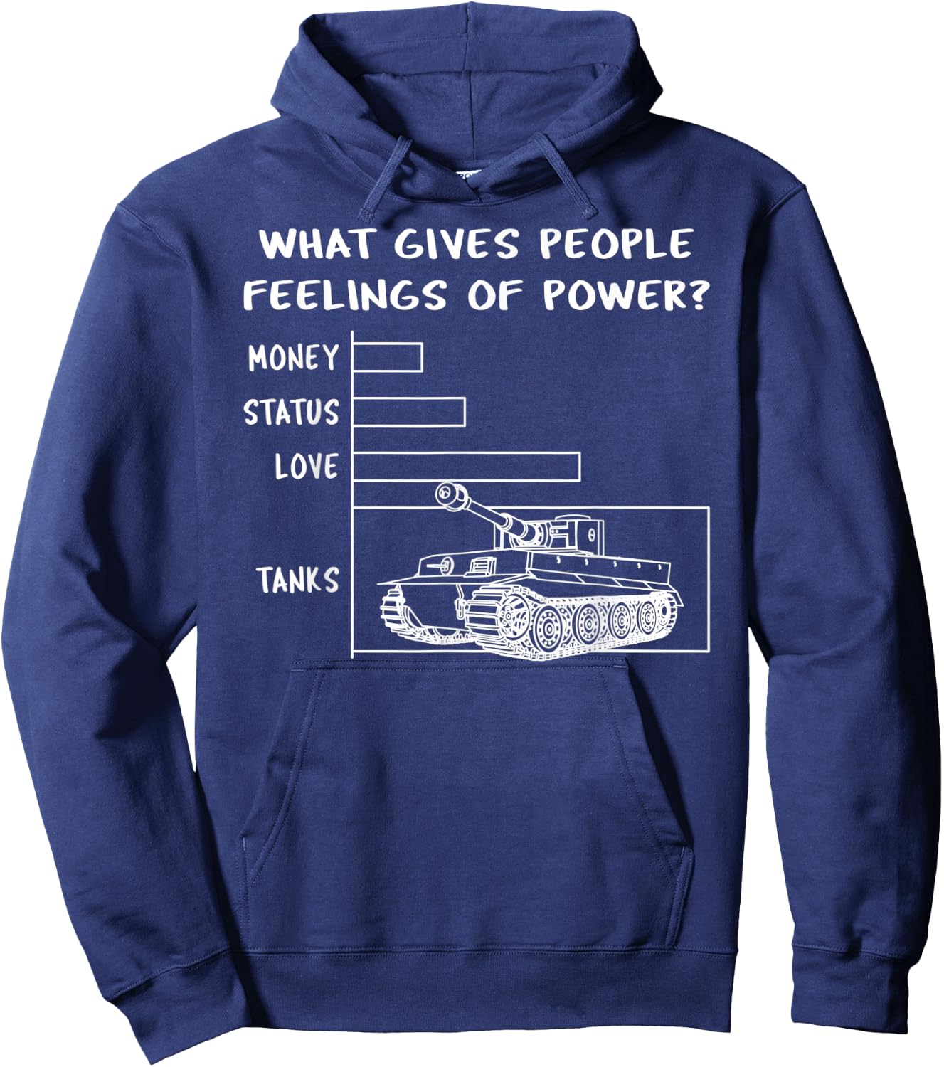 Tiger Tank Panzer VI Power Meme WW2 Gift Hoodie - Hoodie | Navy