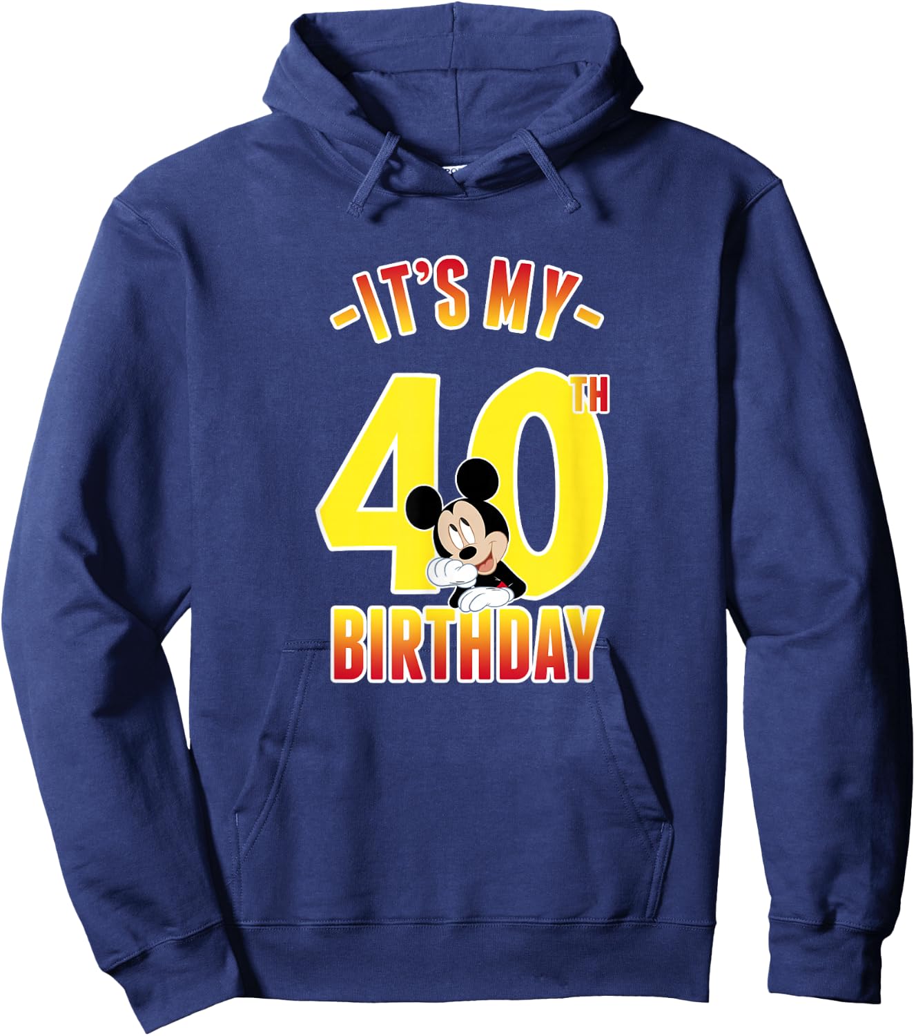 Disney Mickey Mouse It's My 40th Birthday Gradient Portrait Hoodie - Hoodie | Navy