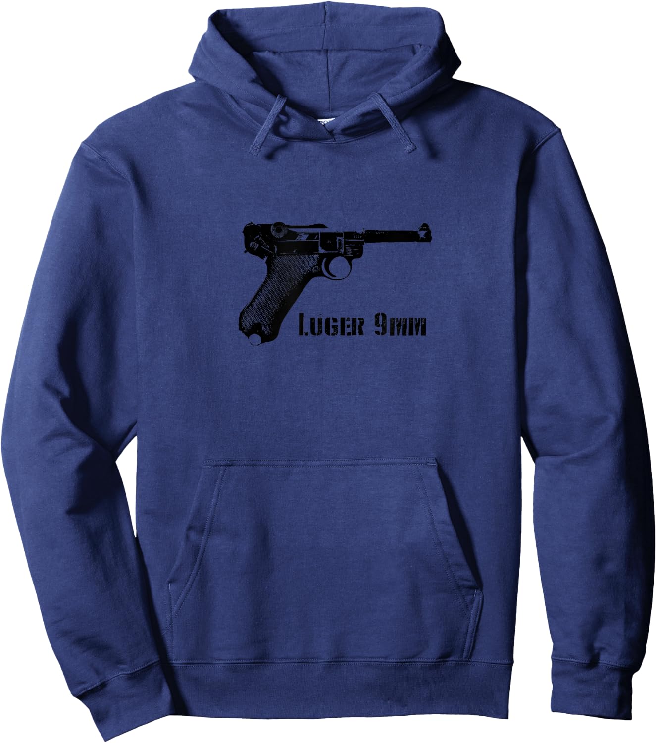 Luger WWII WW2 Pistol German P08 9mm Toggle War Army 9x19 Hoodie - Hoodie | Navy