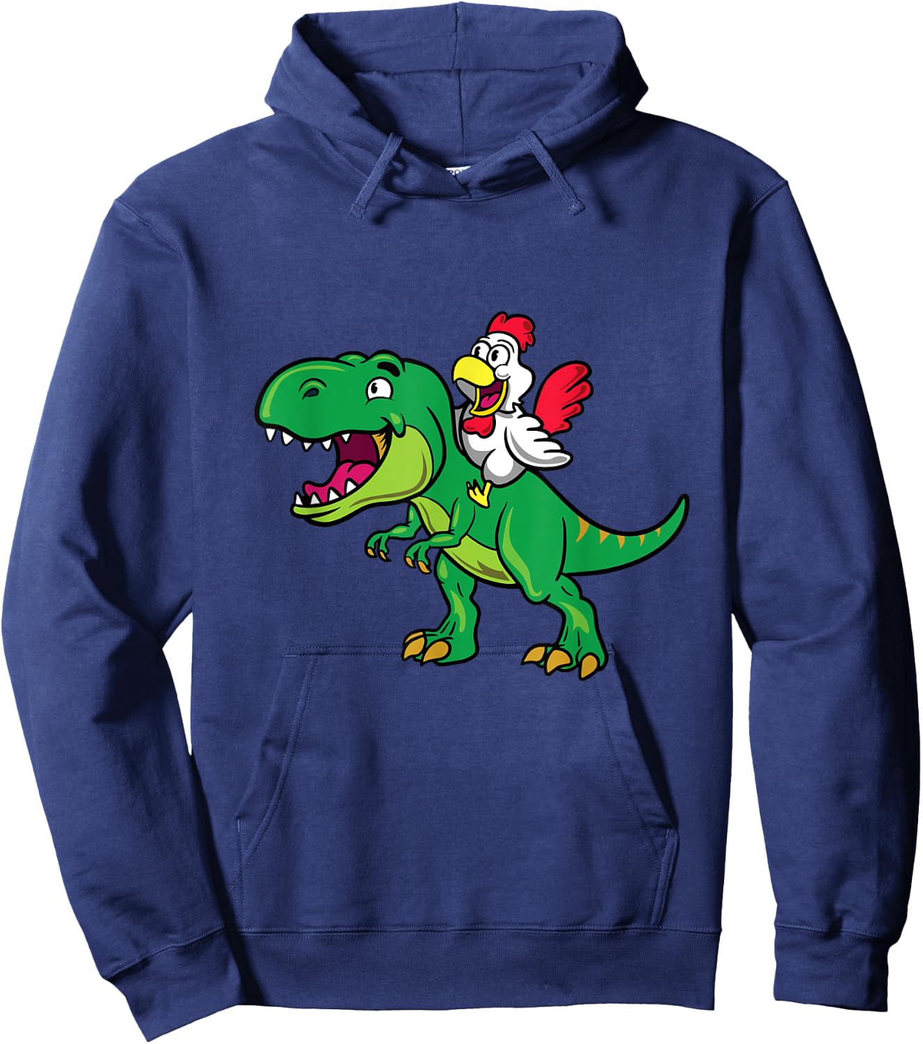 Chicken Lovers Gift Chicken Riding a Dinosaur for Kids Hoodie - Hoodie | Navy