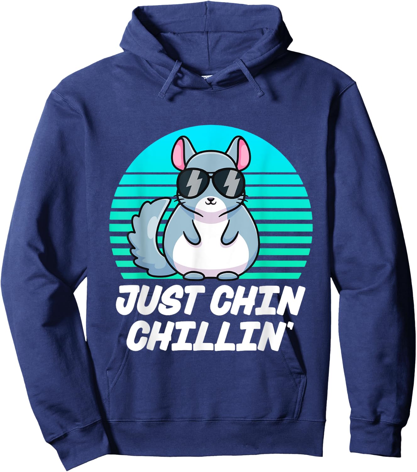 Just Chin Chillin Funny Chinchilla Lovers Kawaii Chinchillin Hoodie - Hoodie | Navy