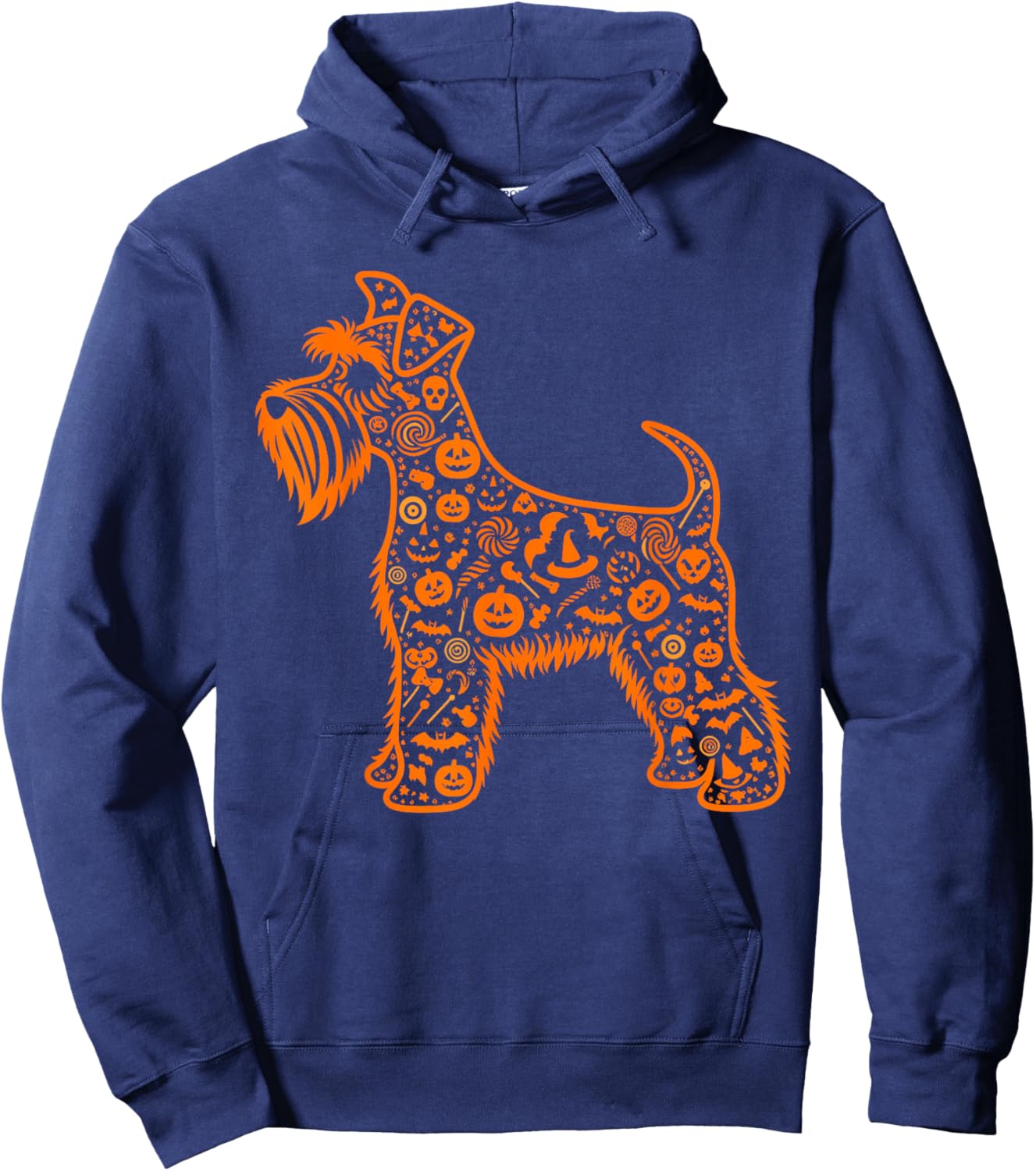 Pumpkin Miniature Schnauzer Candy Halloween Kids Hoodie - Hoodie | Navy