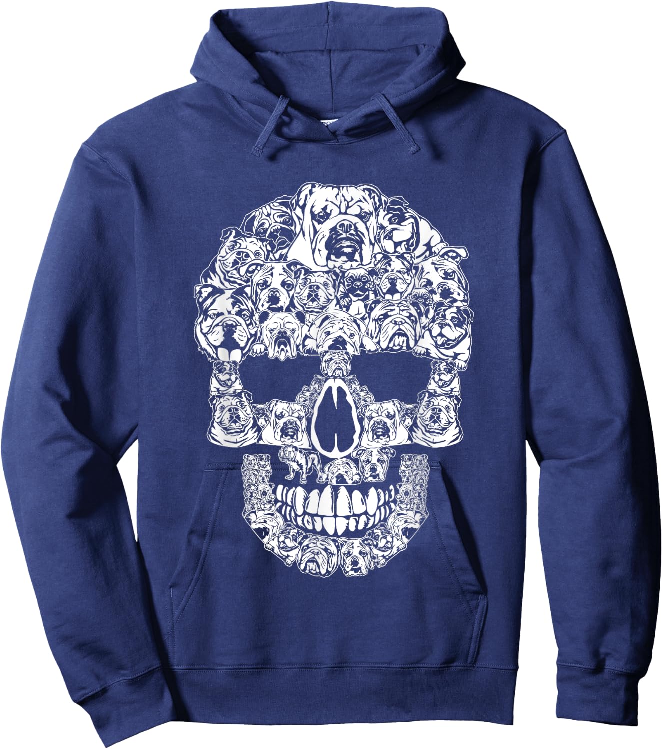 Funny Halloween English Bulldog Skull Dog Lover Costume Men Women Hoodie - Hoodie | Navy