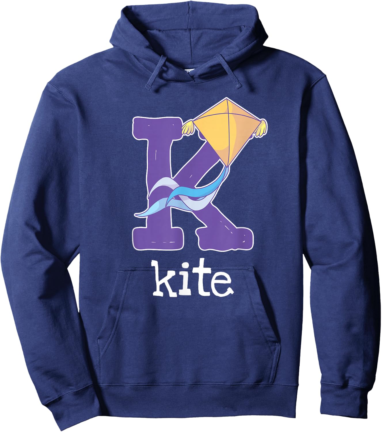 Kite Flying Alphabet Letter Kite Surfing Kids Hoodie - Hoodie | Navy