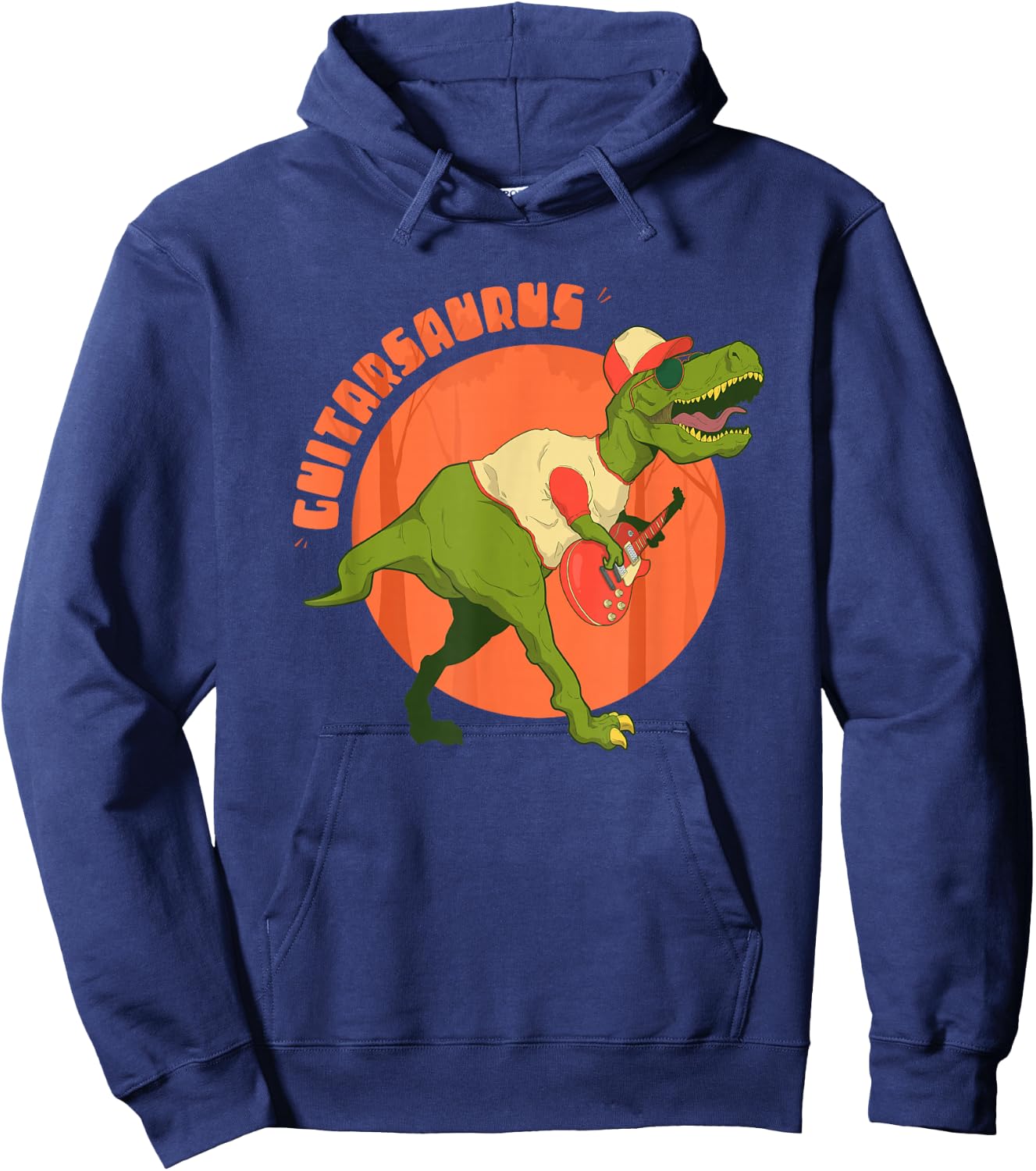 Guitarsaurus T rex Guitar Saurus Dinosaur Men Boys Hoodie - Hoodie | Navy