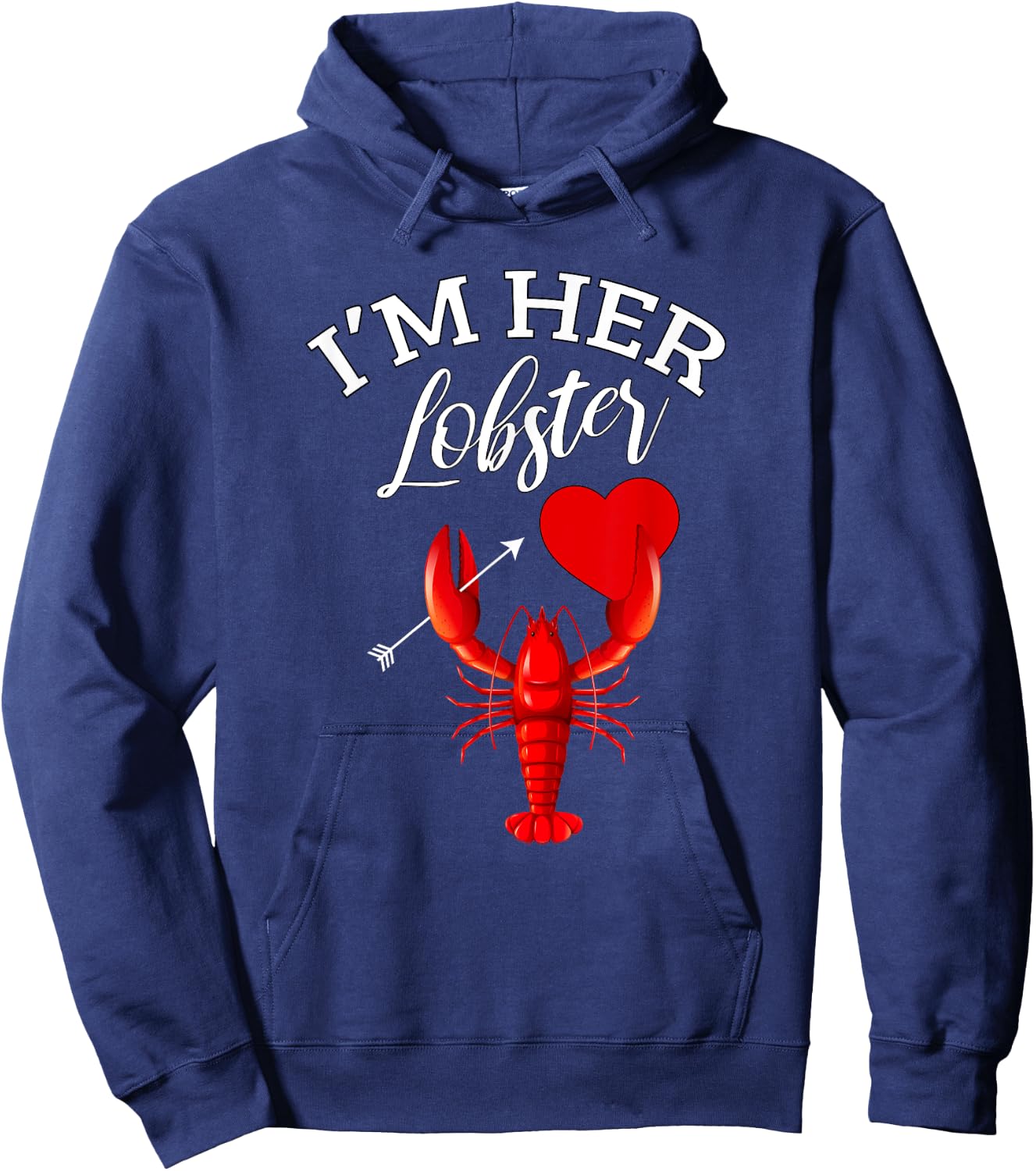 I'm Her Lobster Heart Couple Matching Gift Valentines Day Hoodie - Hoodie | Navy