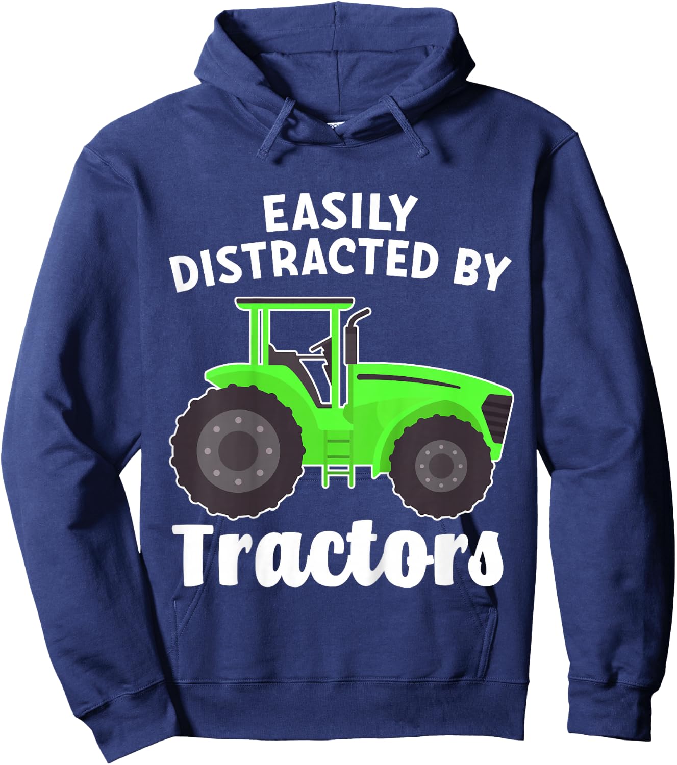 Kids Easily Distracted By Tractors for Boy or Toddler Hoodie - Hoodie | Navy
