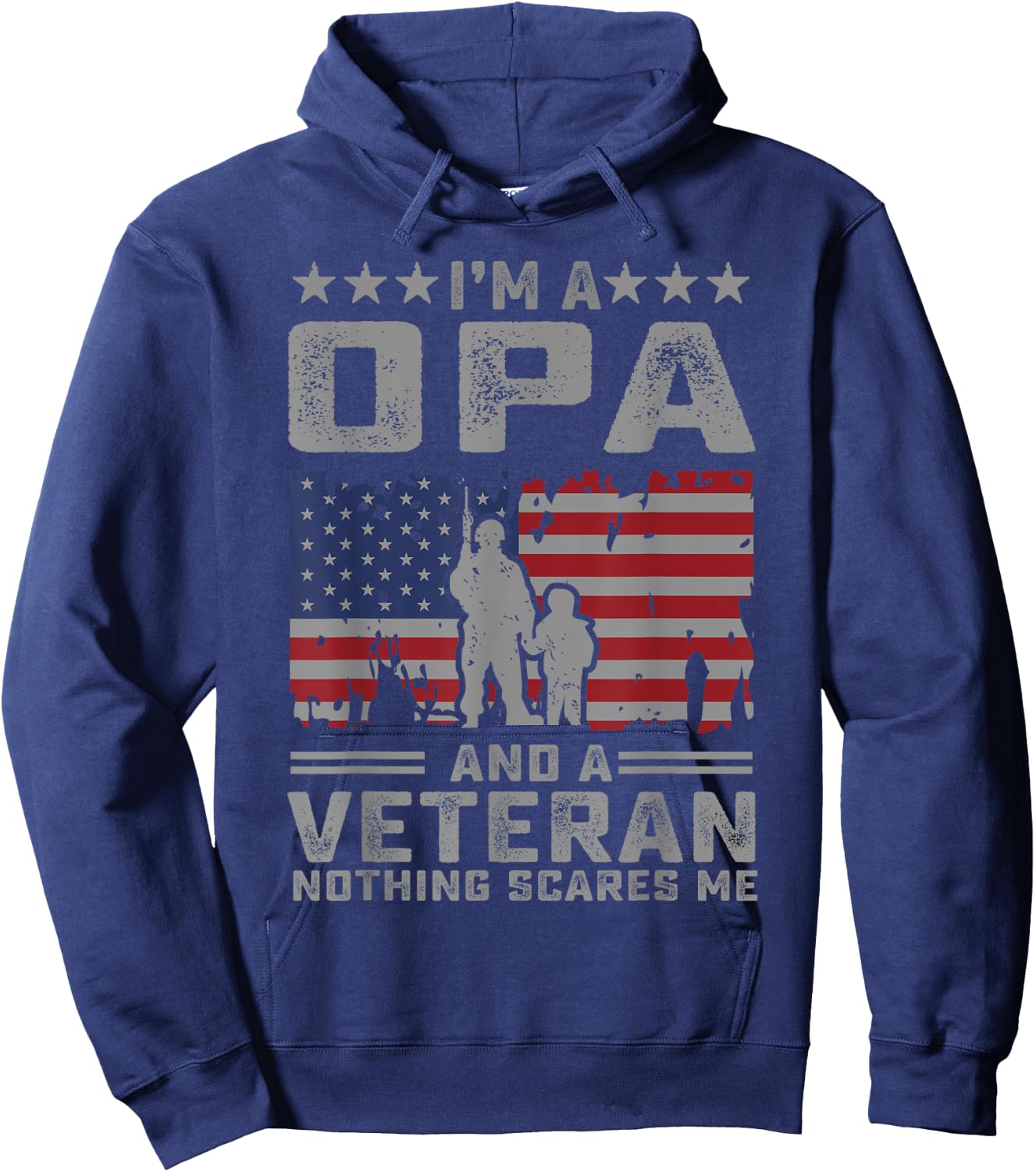 I'm a Opa and a Veteran nothing scares me Funny Dad Gifts Hoodie - Hoodie | Navy