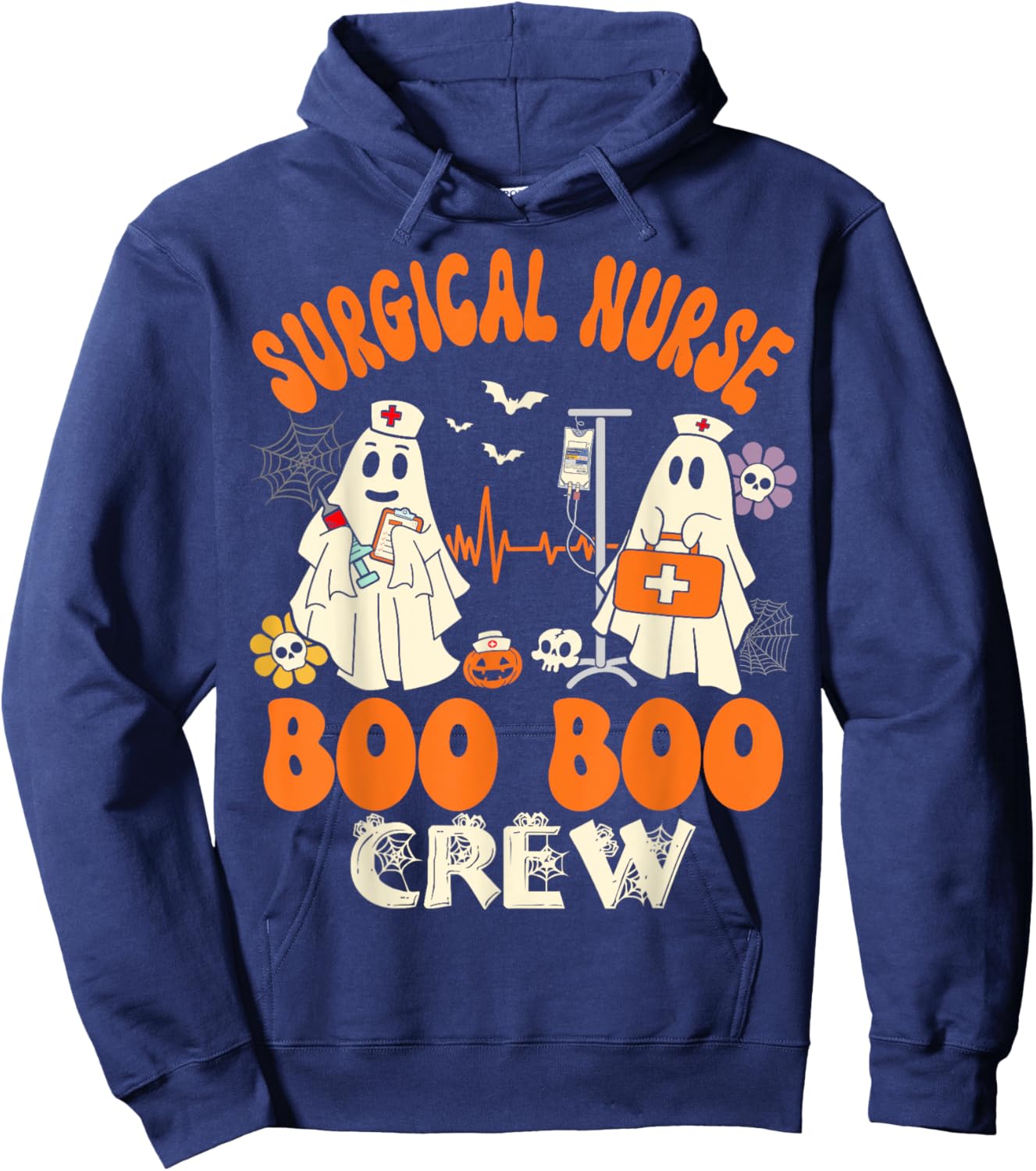Surgical Boo Crew Surgery Nurse Halloween Ghost Costume Hoodie - Hoodie | Navy