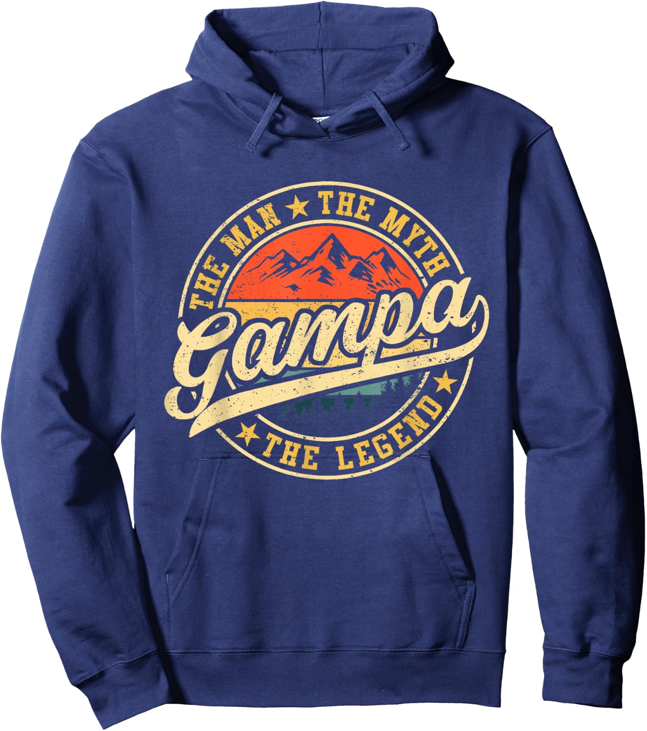 Gampa The Man The Myth The Legend Funny Grandpa Father's Day Hoodie - Hoodie | Navy