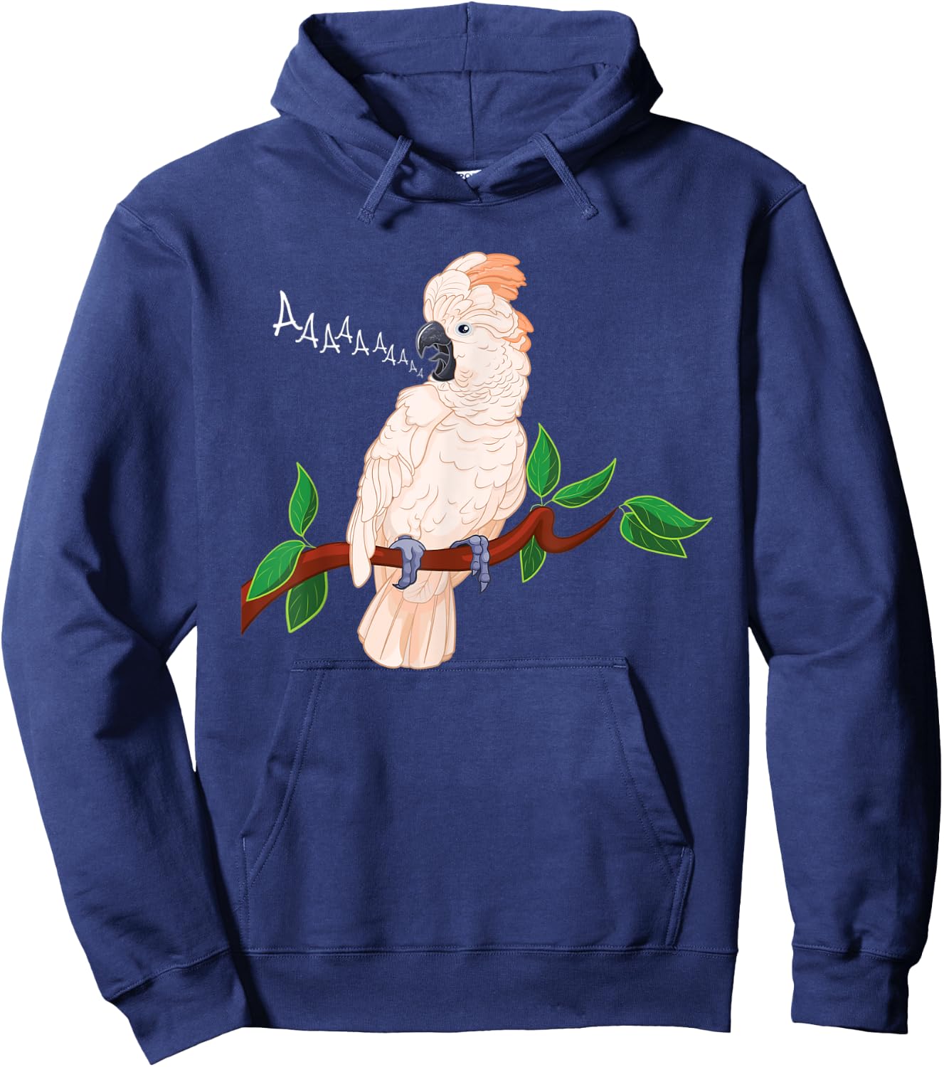 Moluccan Cockatoo on a Branch Screaming Hoodie - Hoodie | Navy