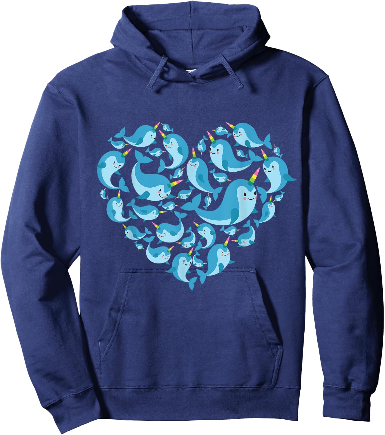 Narwhals lover heart gift women girls kids narwhal Hoodie - Hoodie | Navy