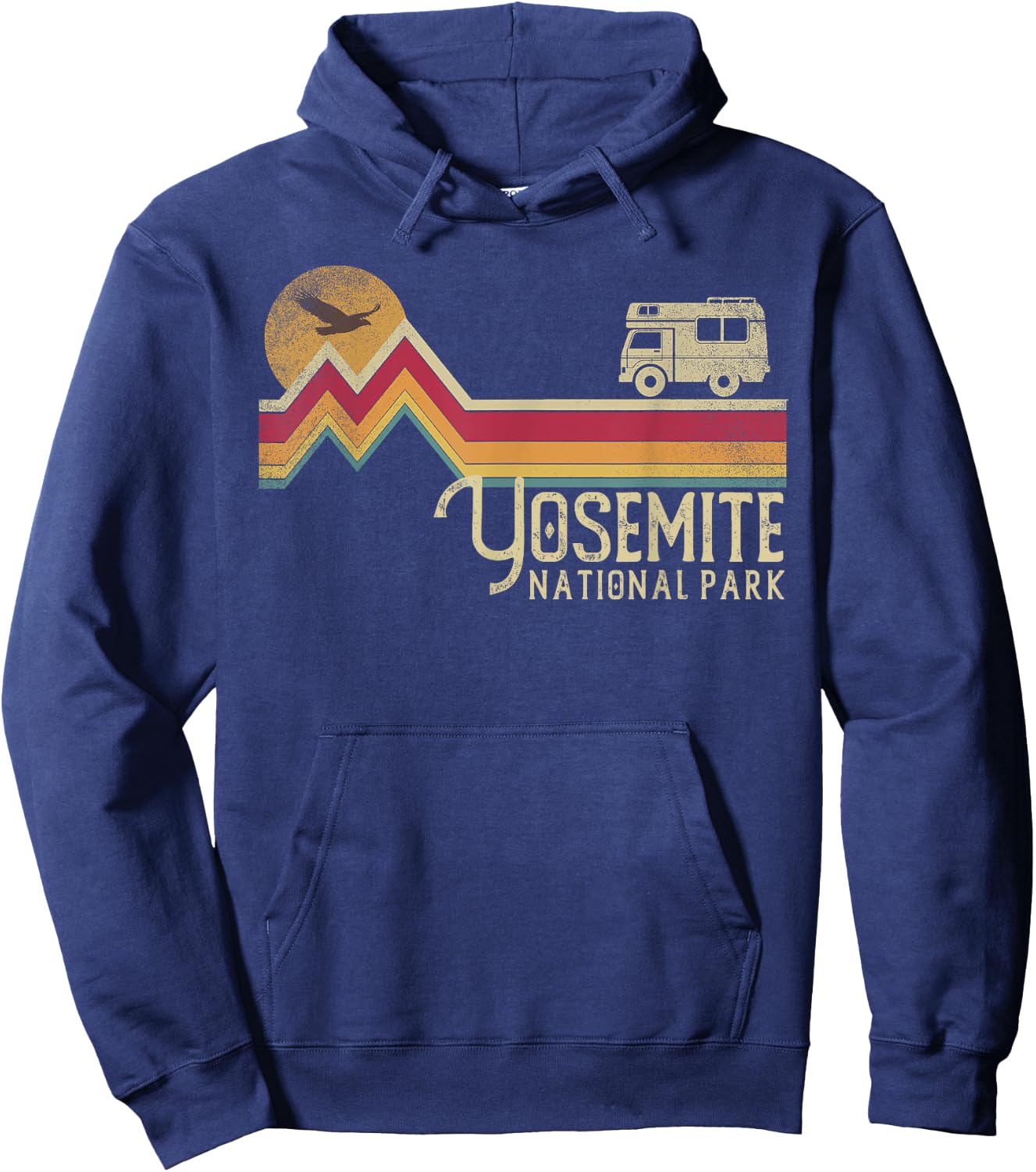 Yosemite National Park Retro Style Vintage California Hoodie - Hoodie | Navy