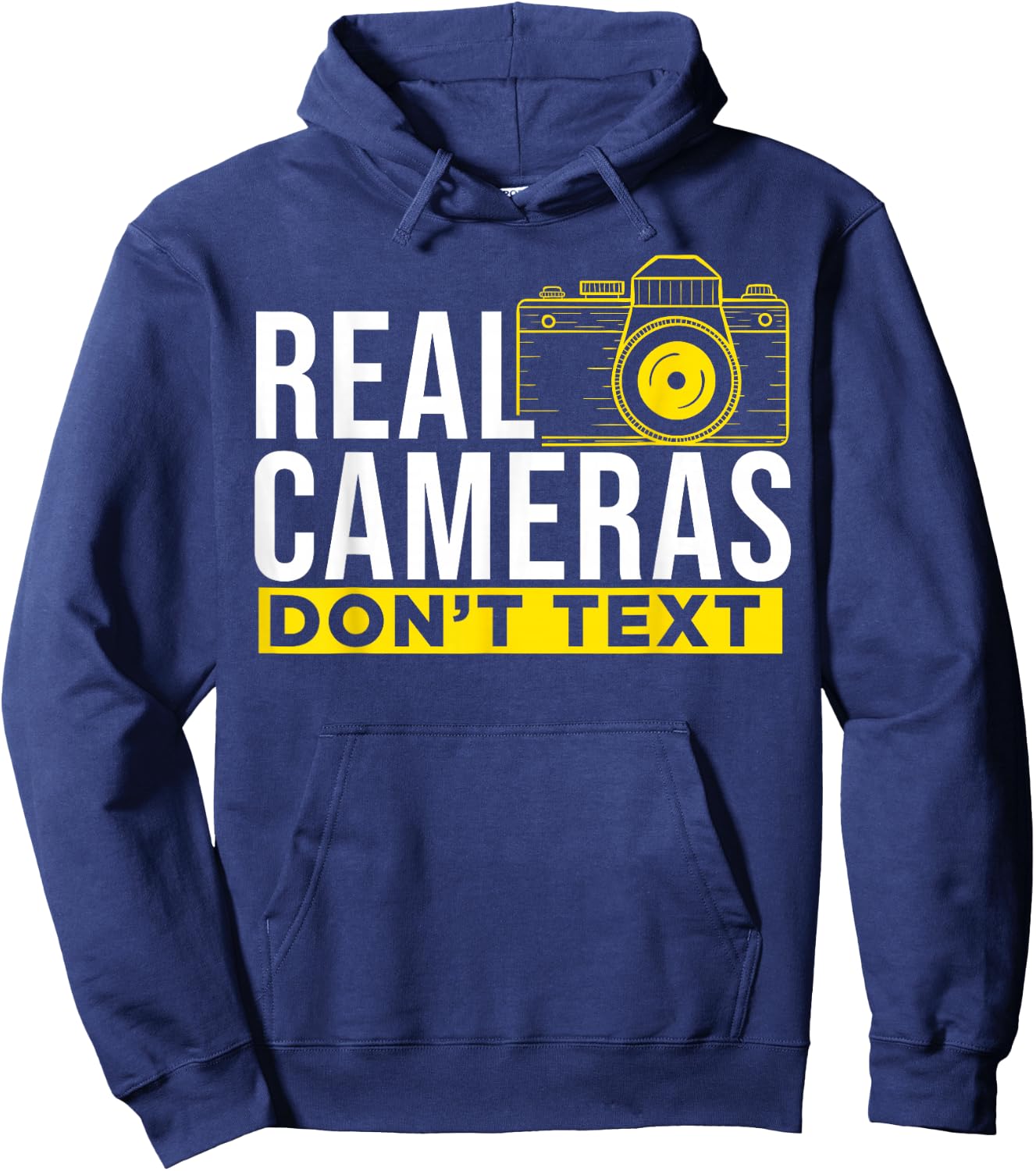 Real Cameras Don't Text Cool Photography Hoodie - Hoodie | Navy