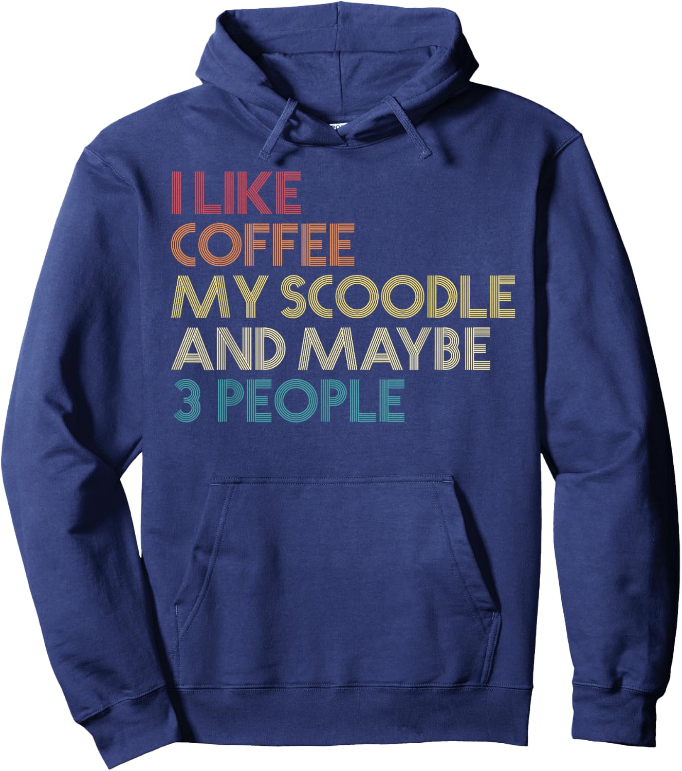 Scoodle Dog Owner Coffee Lovers Funny Saying Vintage Retro Hoodie - Hoodie | Navy