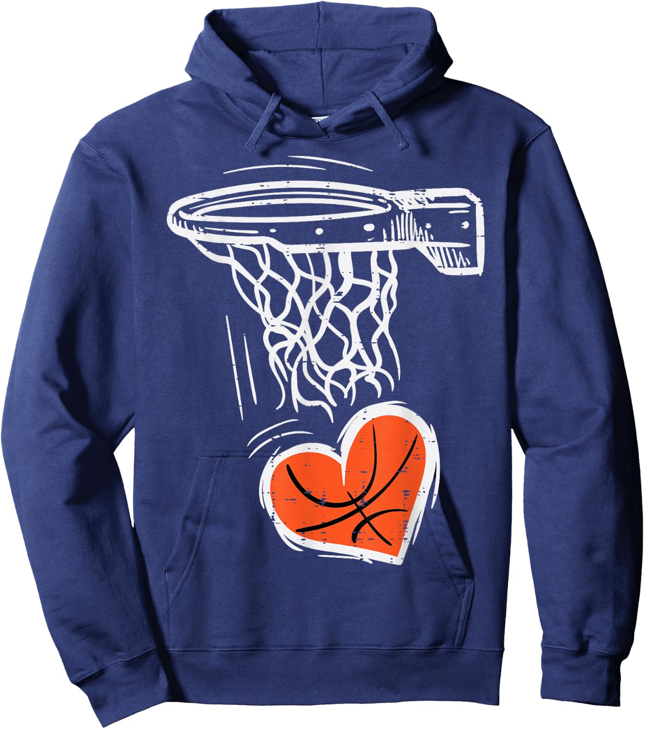 Valentines Day Basketball Heart Men Women Girls Kids Toddler Hoodie - Hoodie | Navy