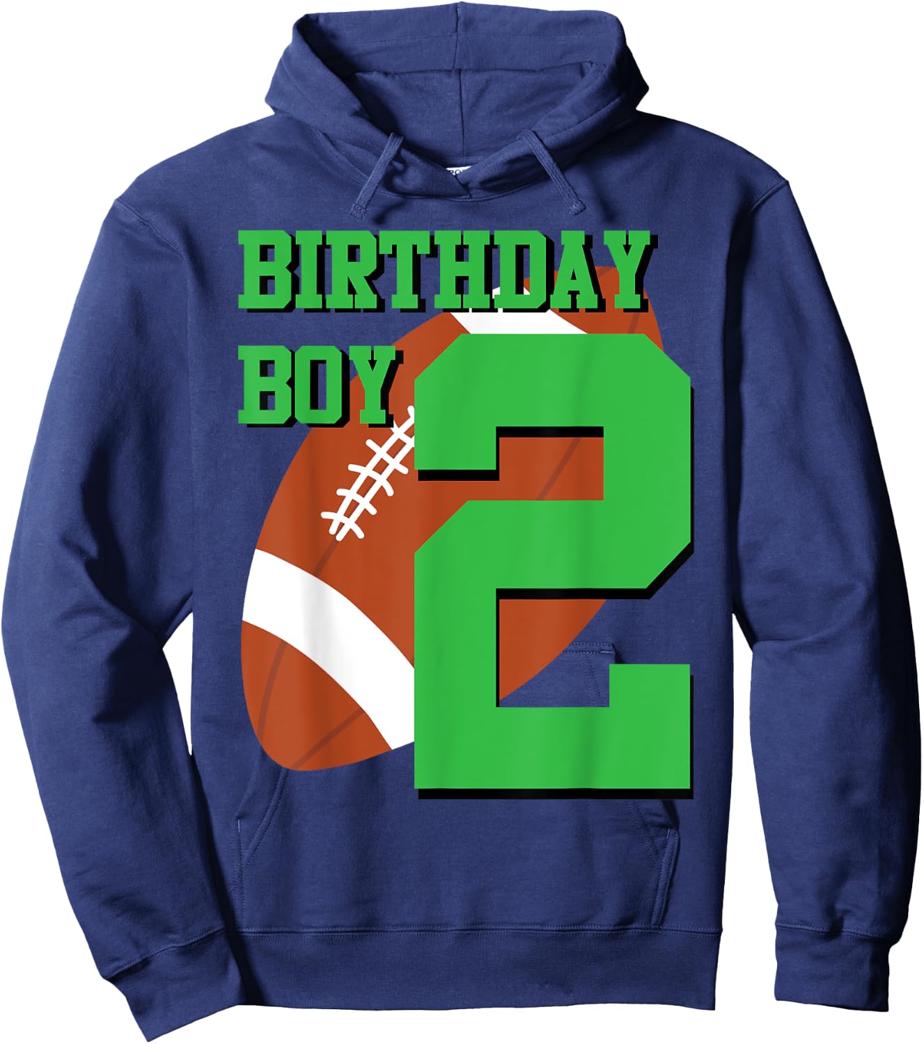 2nd Birthday Football Boy | 2 year old Field Players Hoodie - Hoodie | Navy
