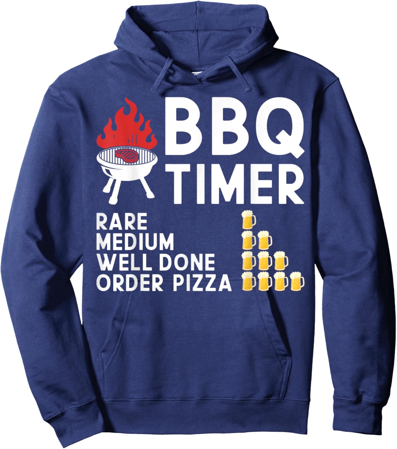 BBQ Timer Barbecue Grilling Smoker Drinking Hoodie - Hoodie | Navy