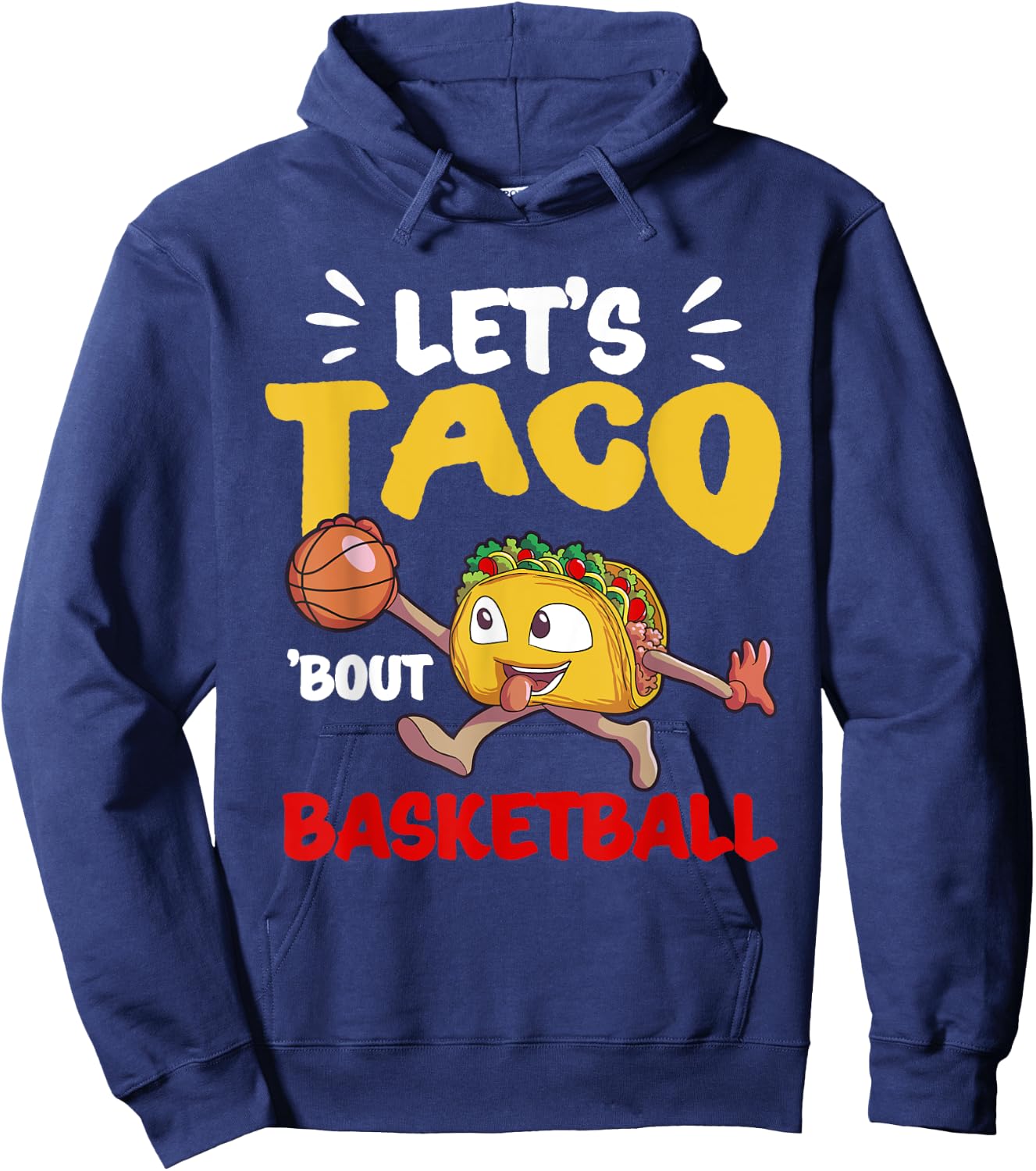 Funny Cinco de Mayo Shirt Boys Kids Mexican Taco Basketball Hoodie - Hoodie | Navy