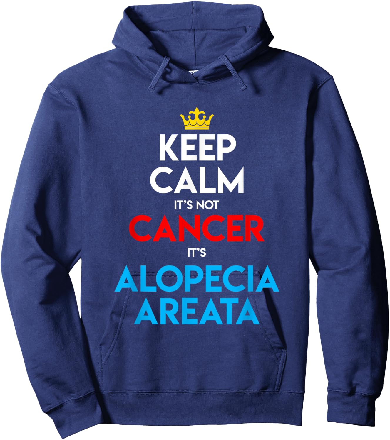 Alopecia Areata Awareness Hair Loss Bald Keep Calm Hoodie - Hoodie | Navy