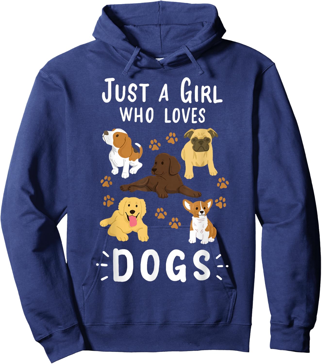 Just a Girl Who Loves Dogs Dog Lover Hoodie - Hoodie | Navy