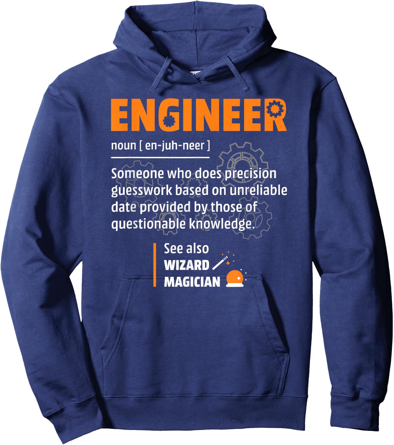 Engineer Apparel With Funny Saying For Engineers Engineer Definition Description Hilarious Engineering Gift Hoodie - Hoodie | Navy