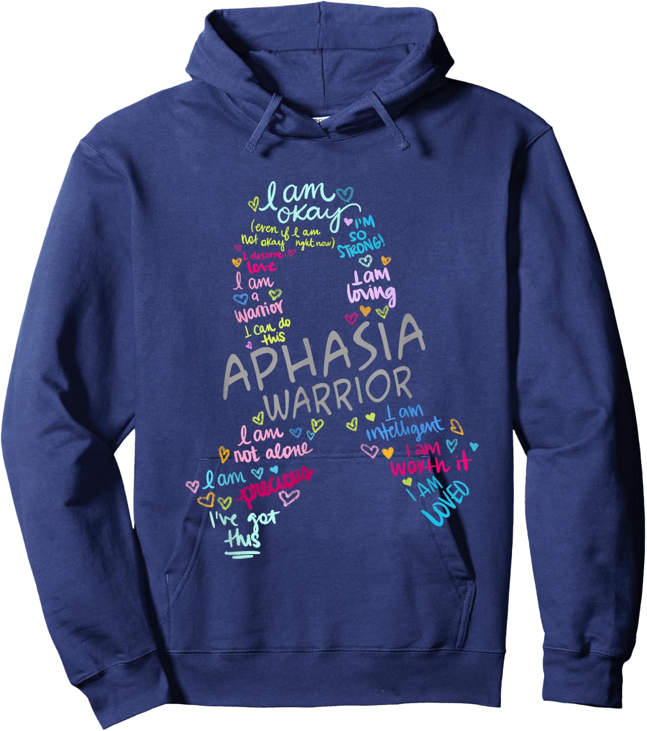 We Wear Gray Ribbon Aphasia Warrior Awareness In June Hoodie - Hoodie | Navy