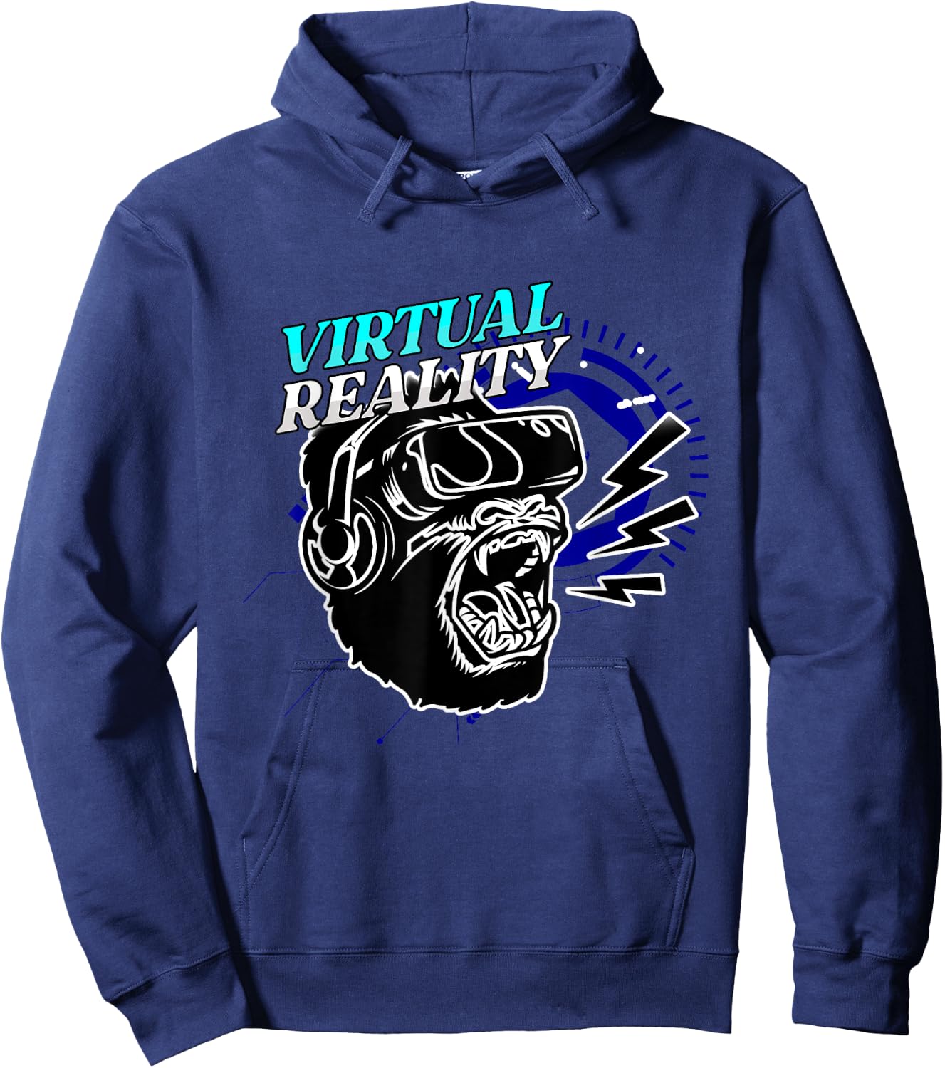VR Virtual Reality Player Gamer Gorilla Monkey Gift Hoodie - Hoodie | Navy