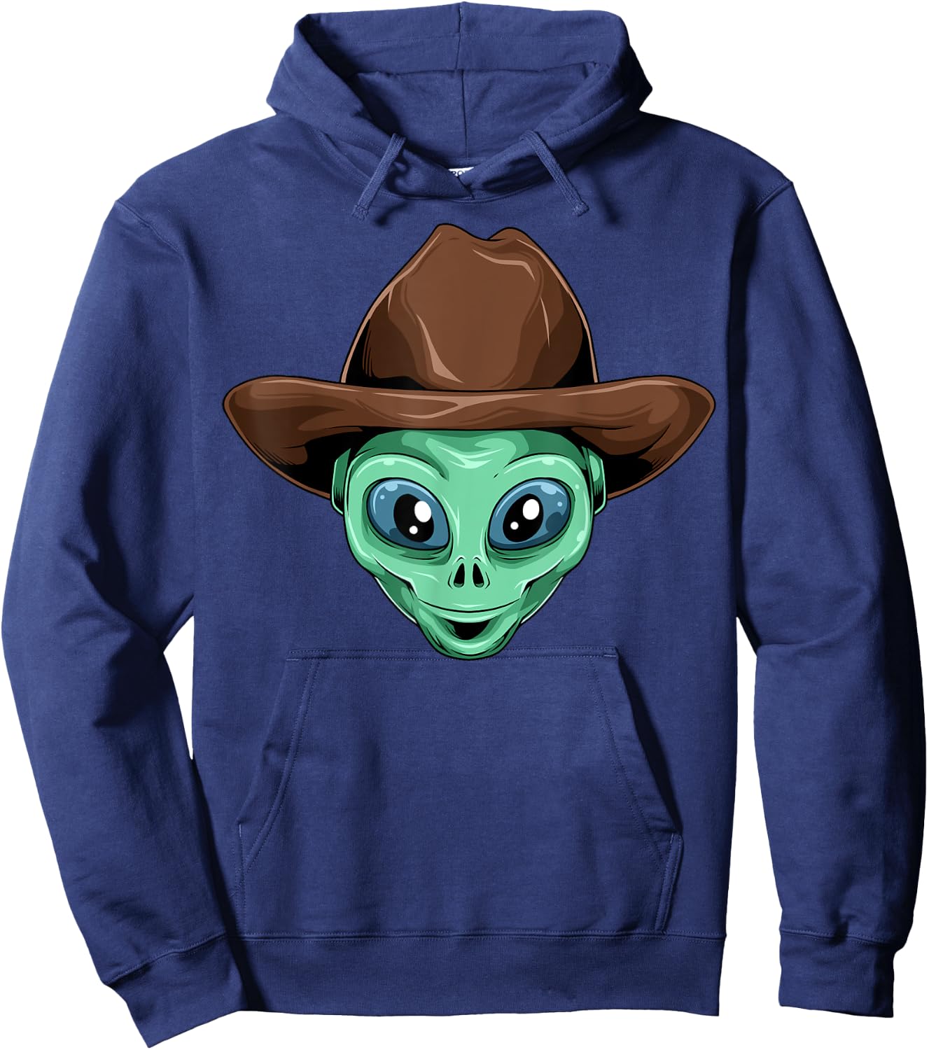 Alien Cowboy Hat UFO Believers Outer Space Cowboy Alien Hoodie - Hoodie | Navy