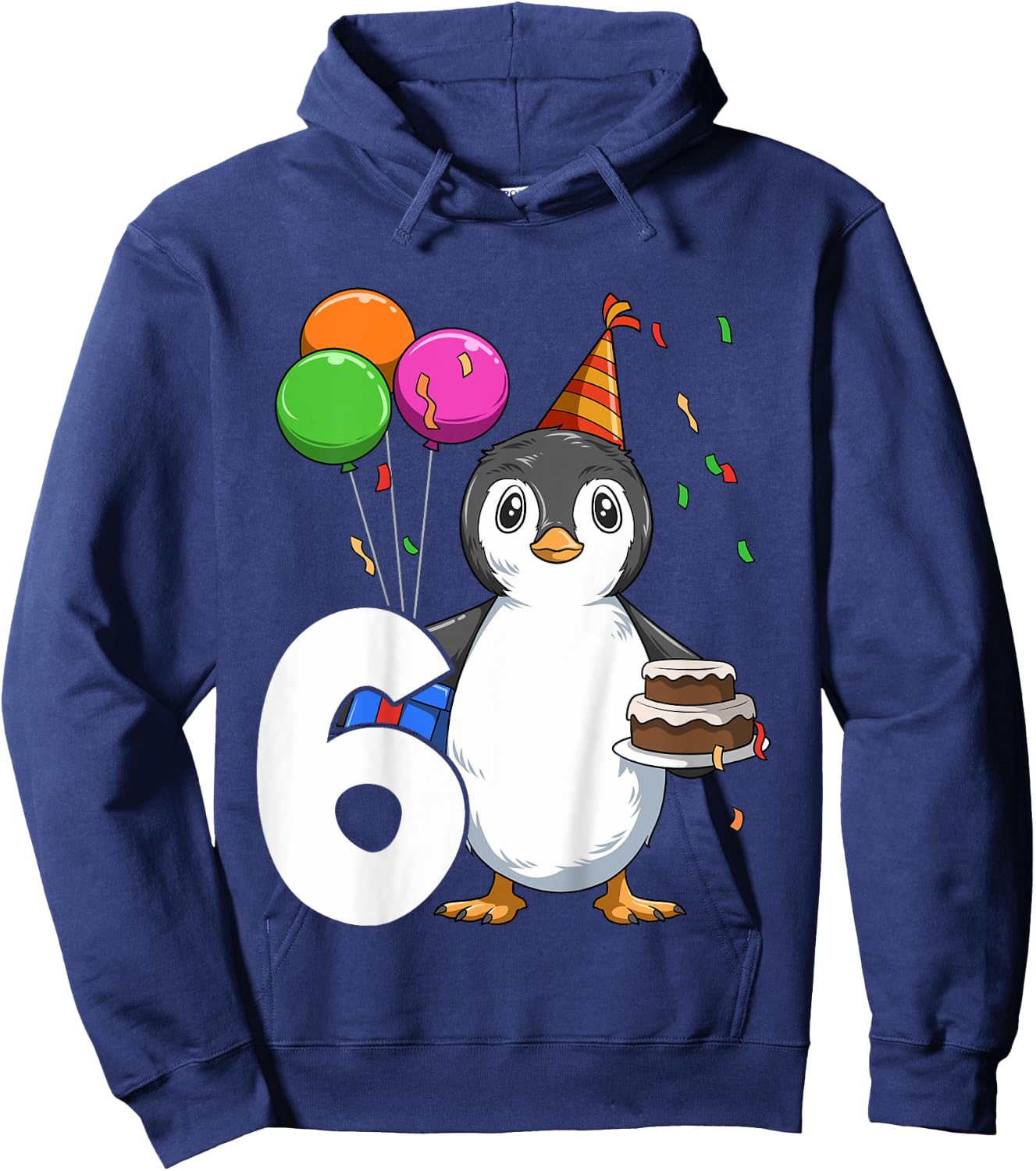 Penguin Birthday 6 Penguin 6th Birthday Outfit Penguin Party Hoodie - Hoodie | Navy