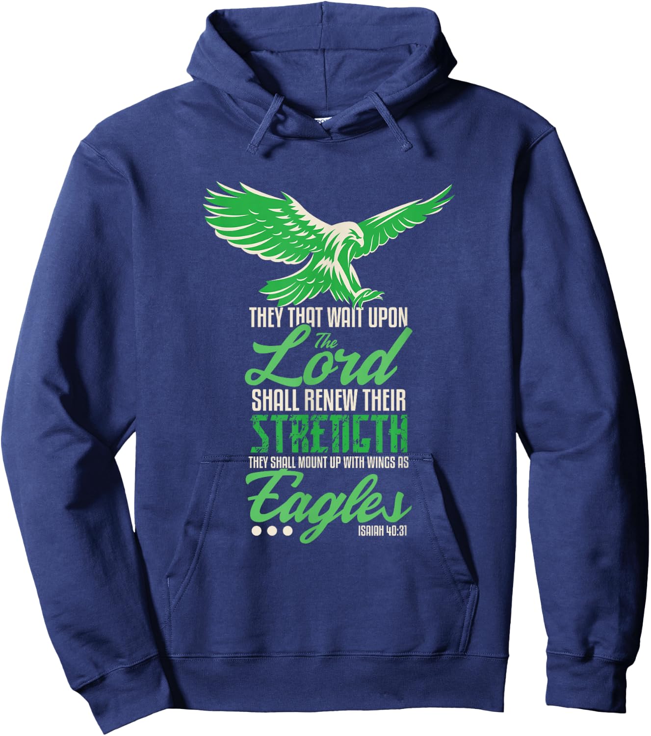 Wings like Eagle Isaja 40 31 Christian Bible Station Hoodie - Hoodie | Navy