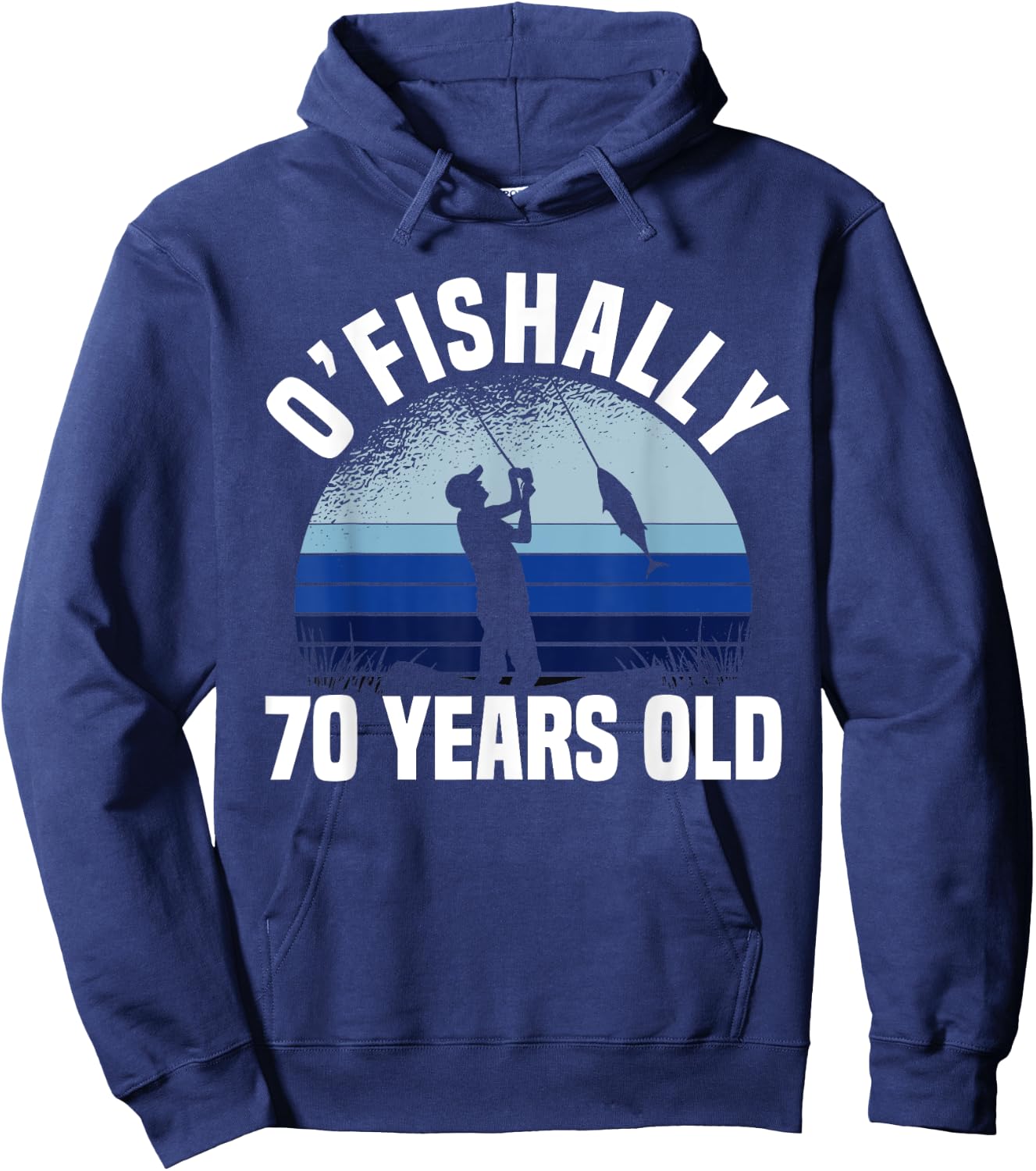 Ofishally 70 Years Old Fisherman 70th Birthday Fishing Hoodie - Hoodie | Navy