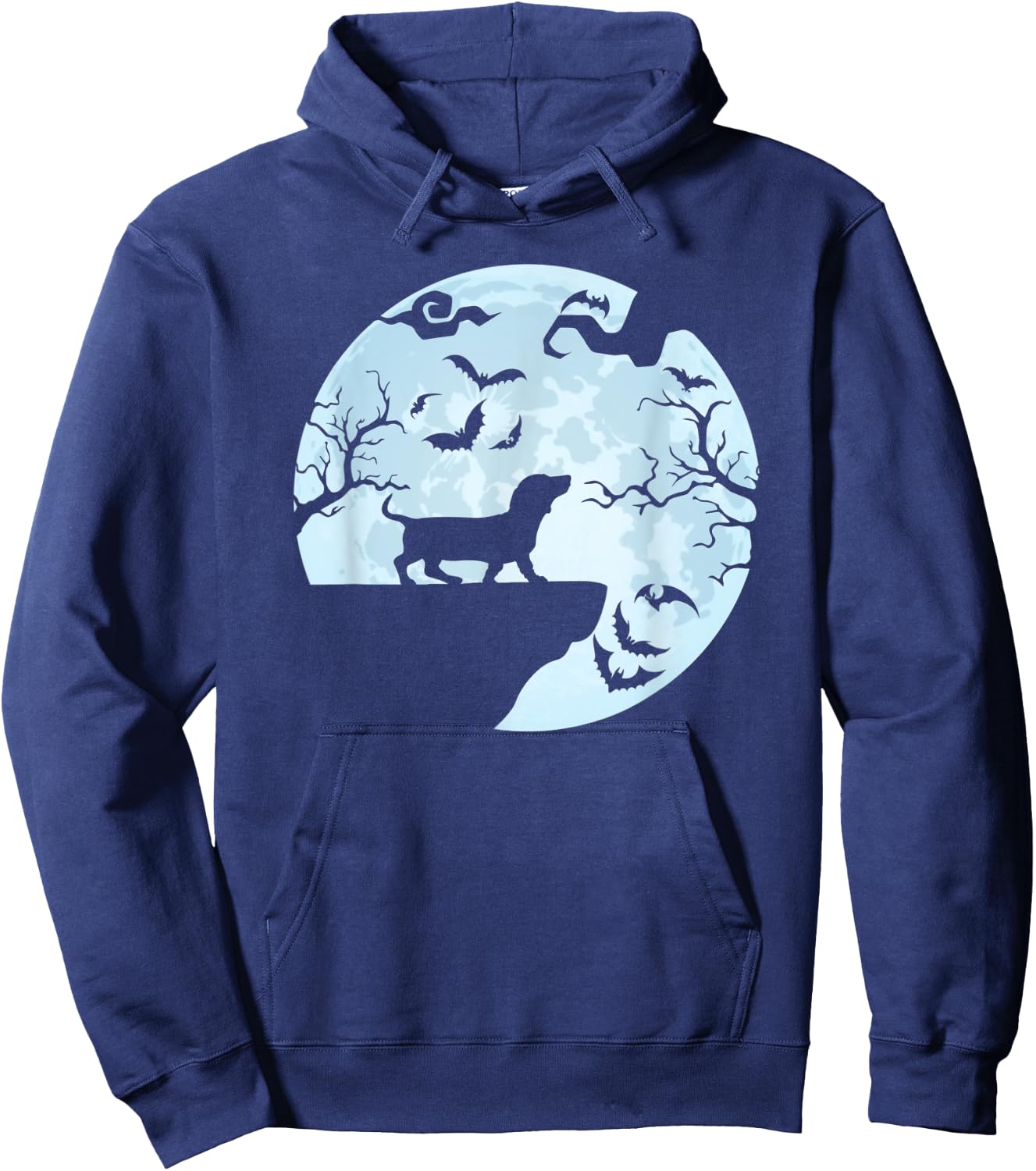 Dachshund And Moon Halloween For Dachshund Lovers Hoodie - Hoodie | Navy