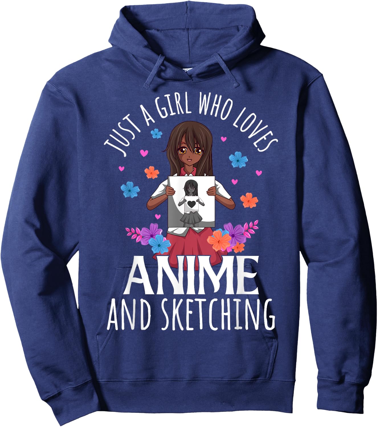 Just A Girl Who Loves Anime and Sketching Anime Lovers Hoodie - Hoodie | Navy