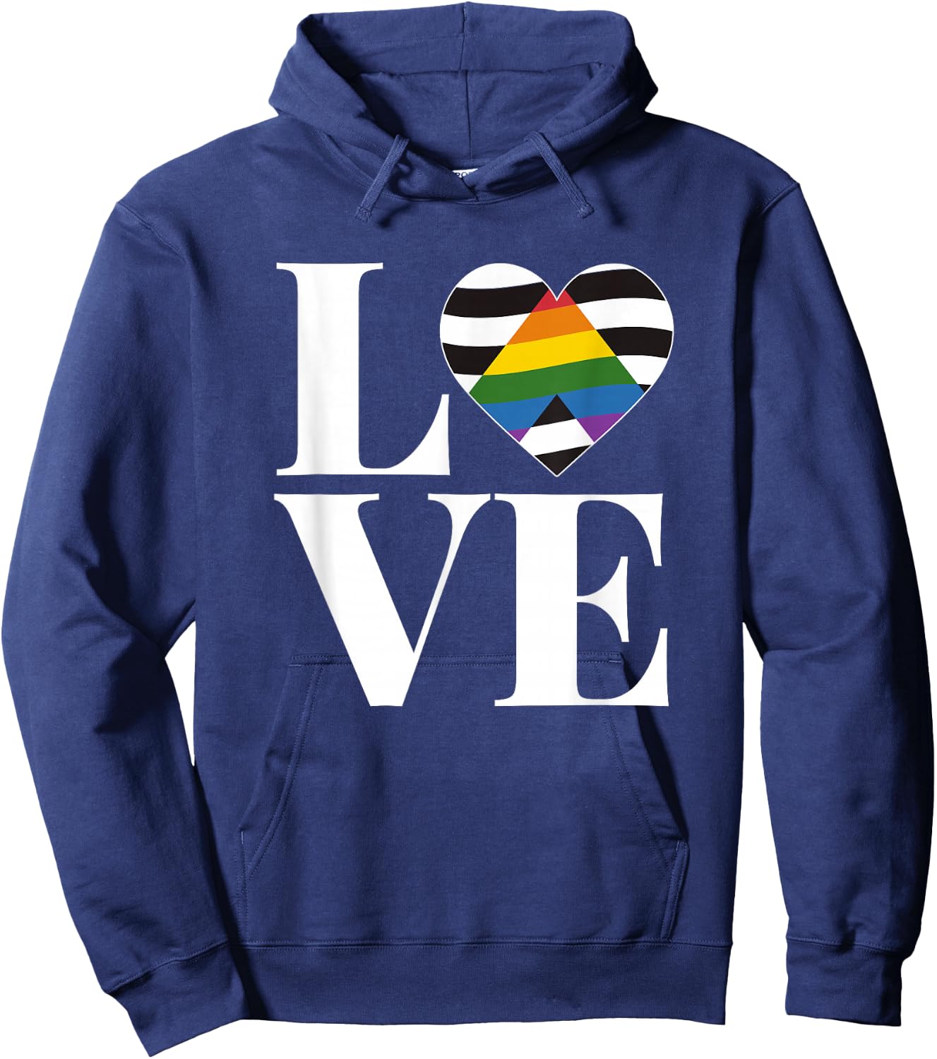 LOVE Straight Alliance Shirt Straight Ally Pride Flag Hoodie - Hoodie | Navy