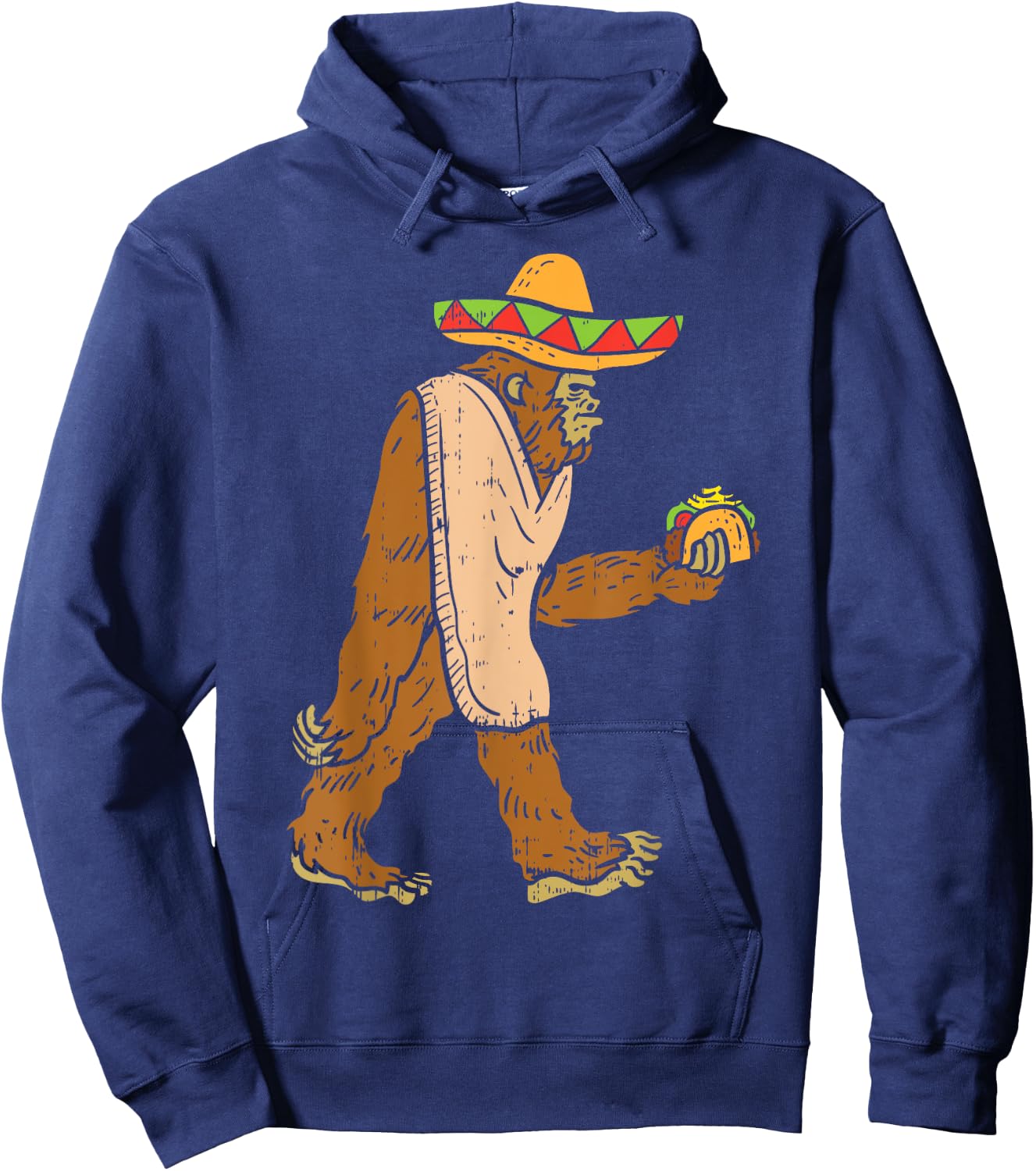 Mexican Bigfoot Sombrero Taco El Squatcho Fun Cinco De Mayo Hoodie - Hoodie | Navy