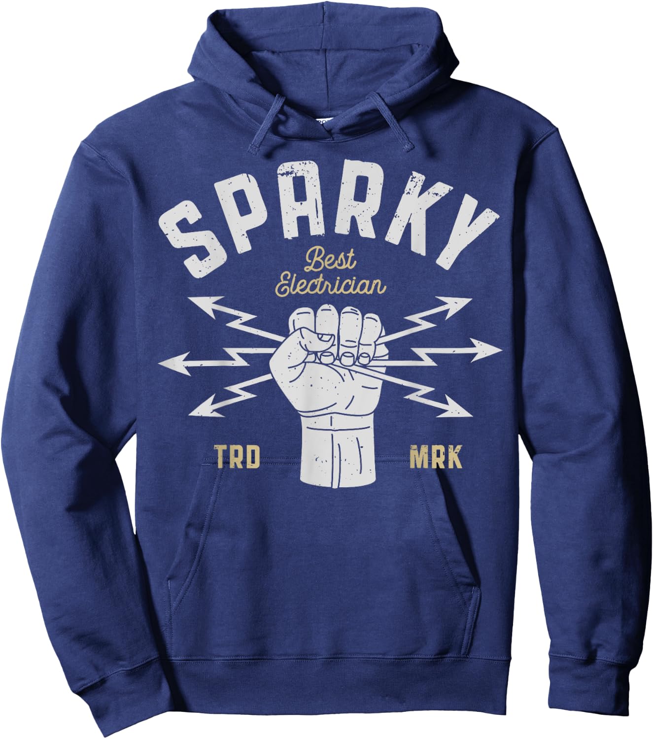 Sparky Electrician Funny Lineman Dad Retro Vintage Novelty Hoodie - Hoodie | Navy